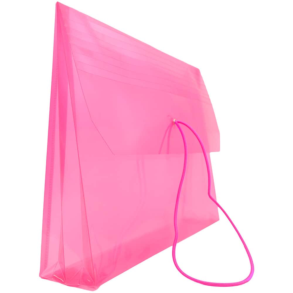 JAM Paper 9.75" x 13" Plastic Elastic Band Closure Expansion Envelopes, 12ct.