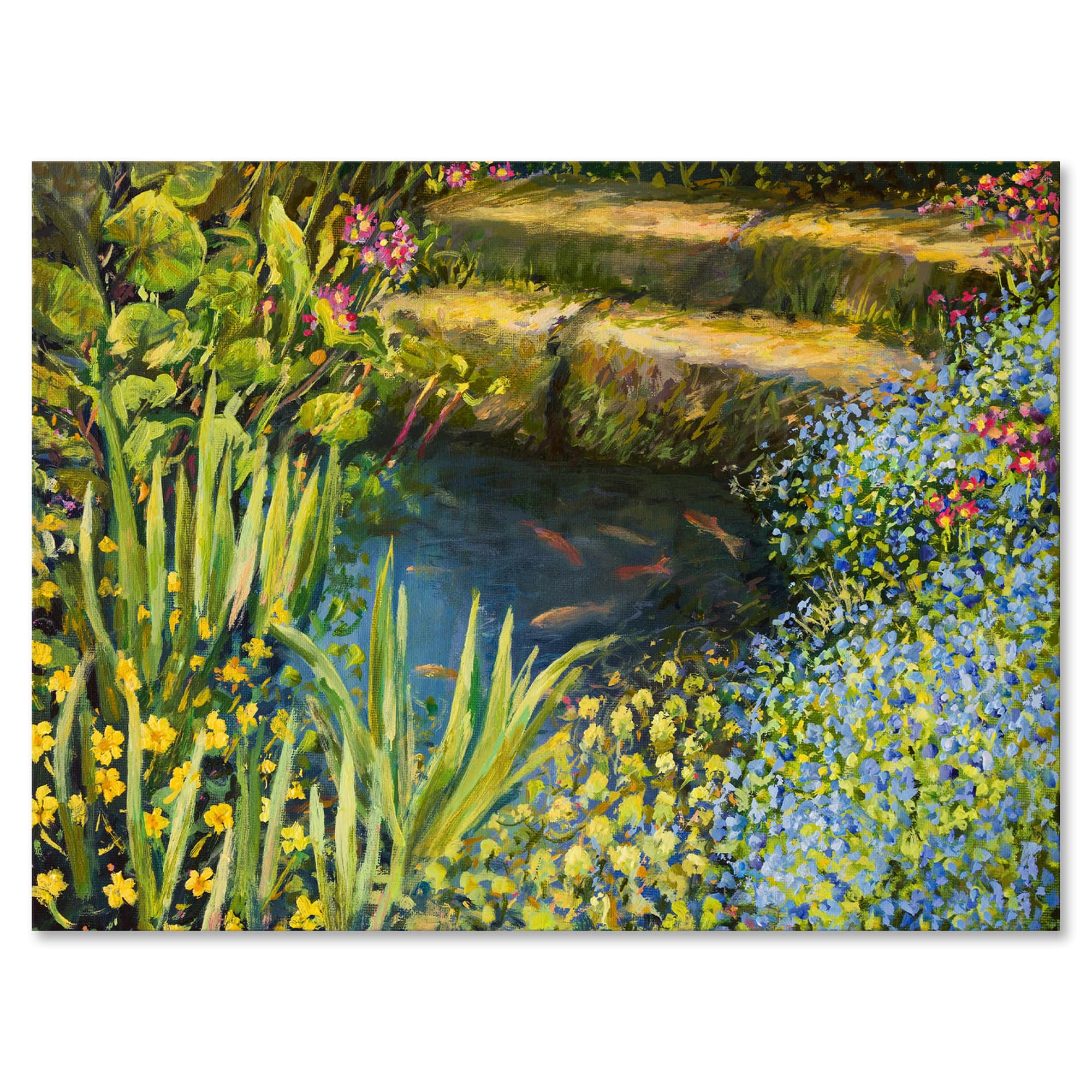 Designart - Colorful Silence At The Lake Side - Lake House Canvas Wall Art Print