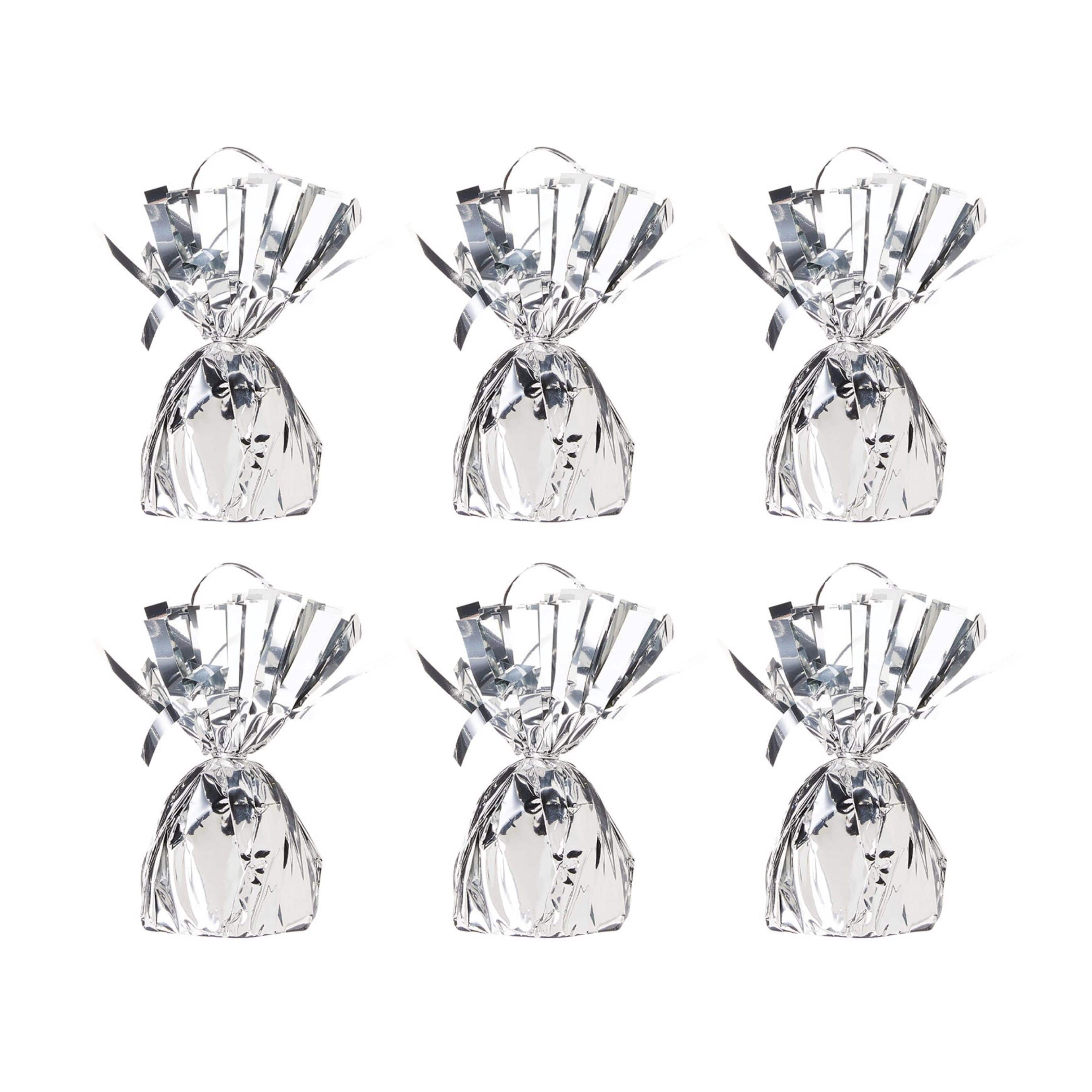 Beistle 6oz. Silver Metallic Wrapped Balloon Weights, 6ct.