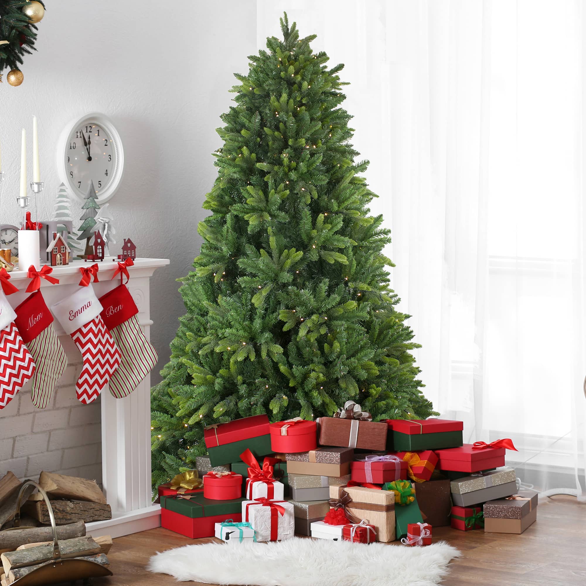 9Ft Pre-Lit Real Touch™ Full Gunnison Pine Artificial Christmas Tree, Warm White LED Lights By Northlight in Green | 9 ft | Michaels®