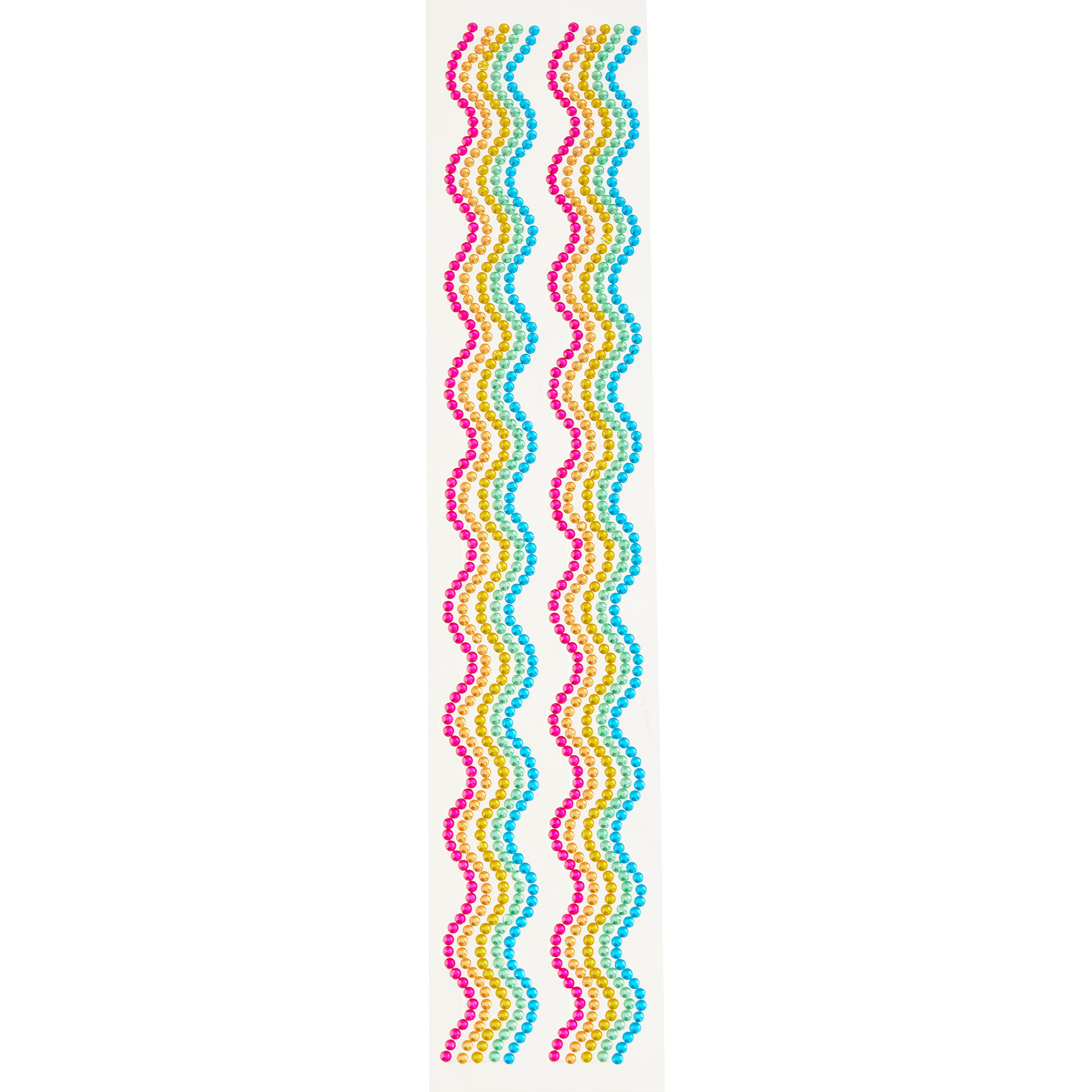 12 Packs: 2 ct. (24 total) Rainbow Wave Strip Bling Stickers by Recollections™