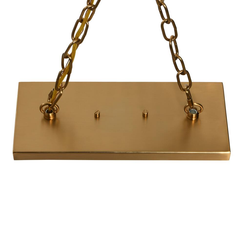 Hello Honey® Robert Stevenson Lighting Lorne 34" Brushed Gold 5-Light Metal and Frosted Glass Chandelier