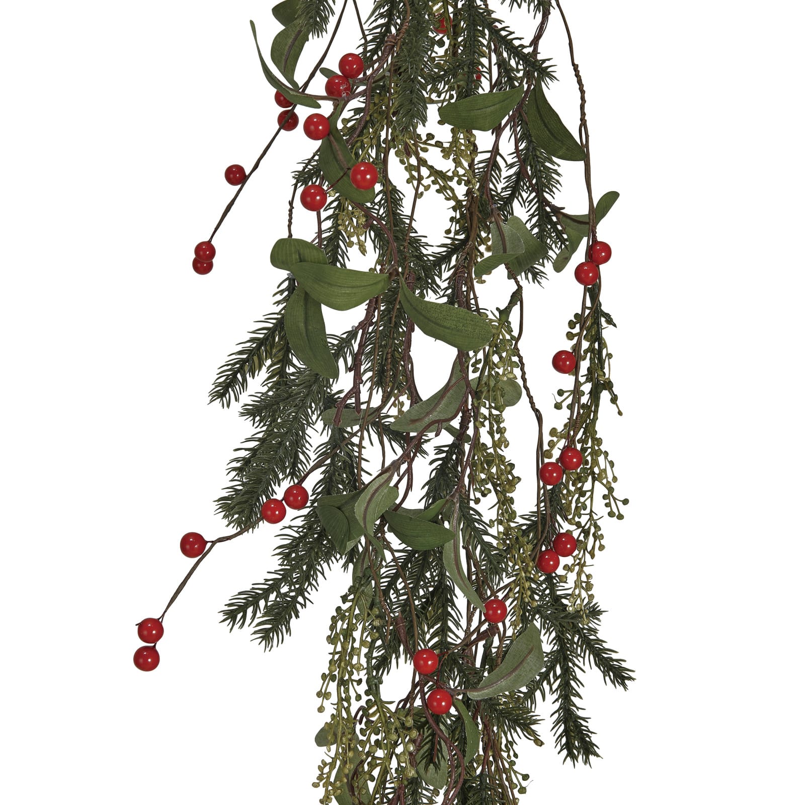 Hello Honey® 6ft. Green Faux Pine & Mistletoe Garland with Red Berries