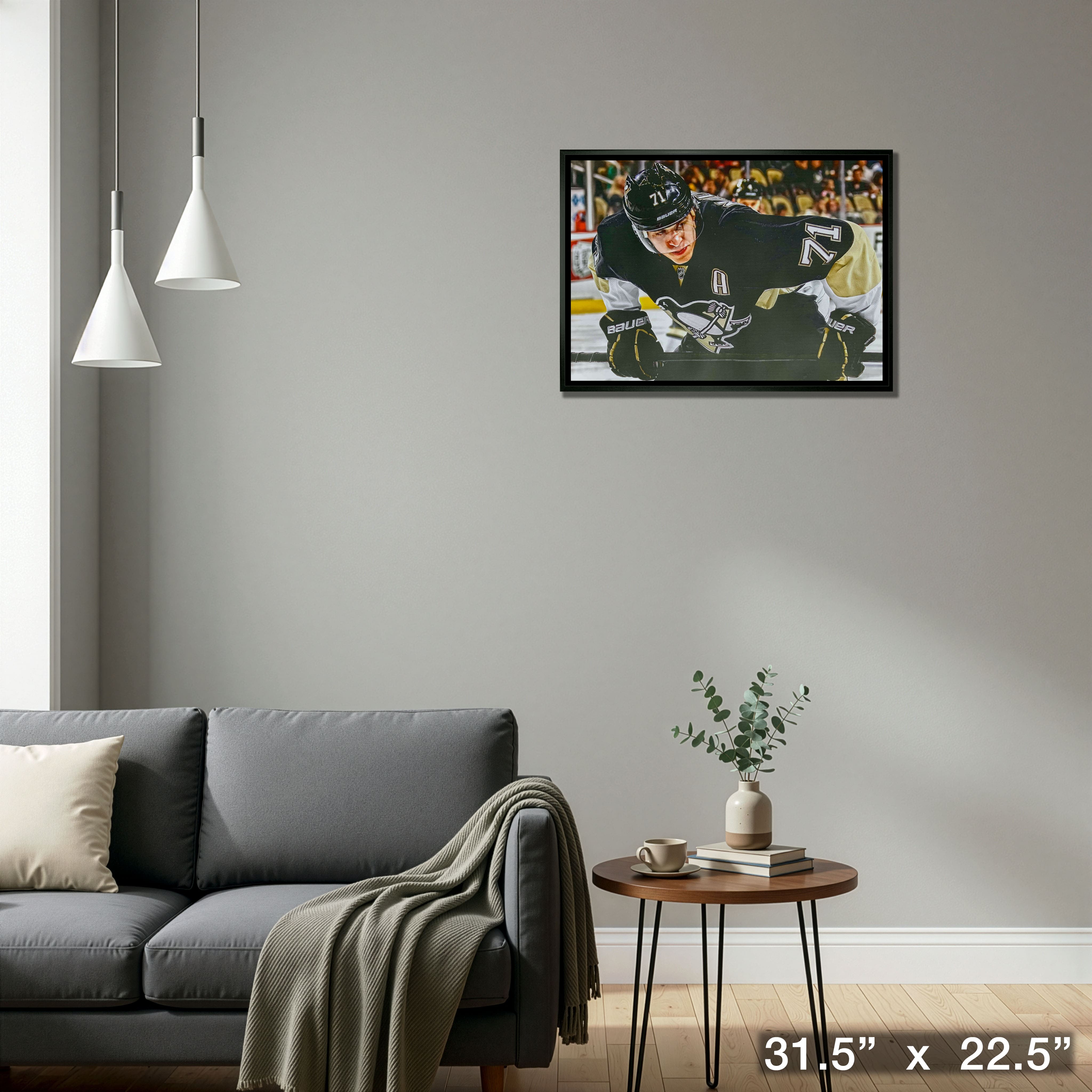 Evgeni Malkin Pittsburgh Penguins Framed 20" x 29" Faceoff Canvas 31.5" x 22.5"