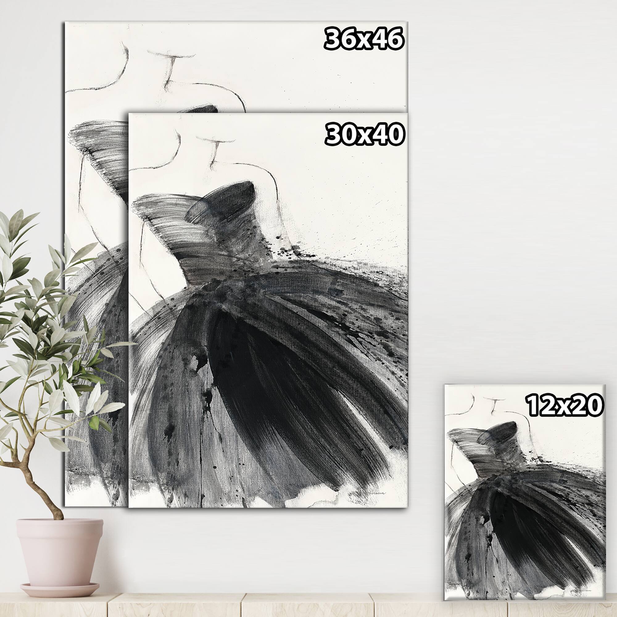 Designart - Glam and Fashion Feminine III - Fashion Figures Gallery-wrapped Canvas