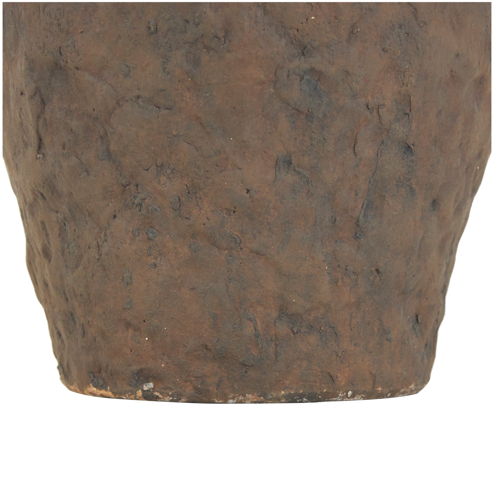 15.5" Dark Brown Ceramic Handmade Textured Vase