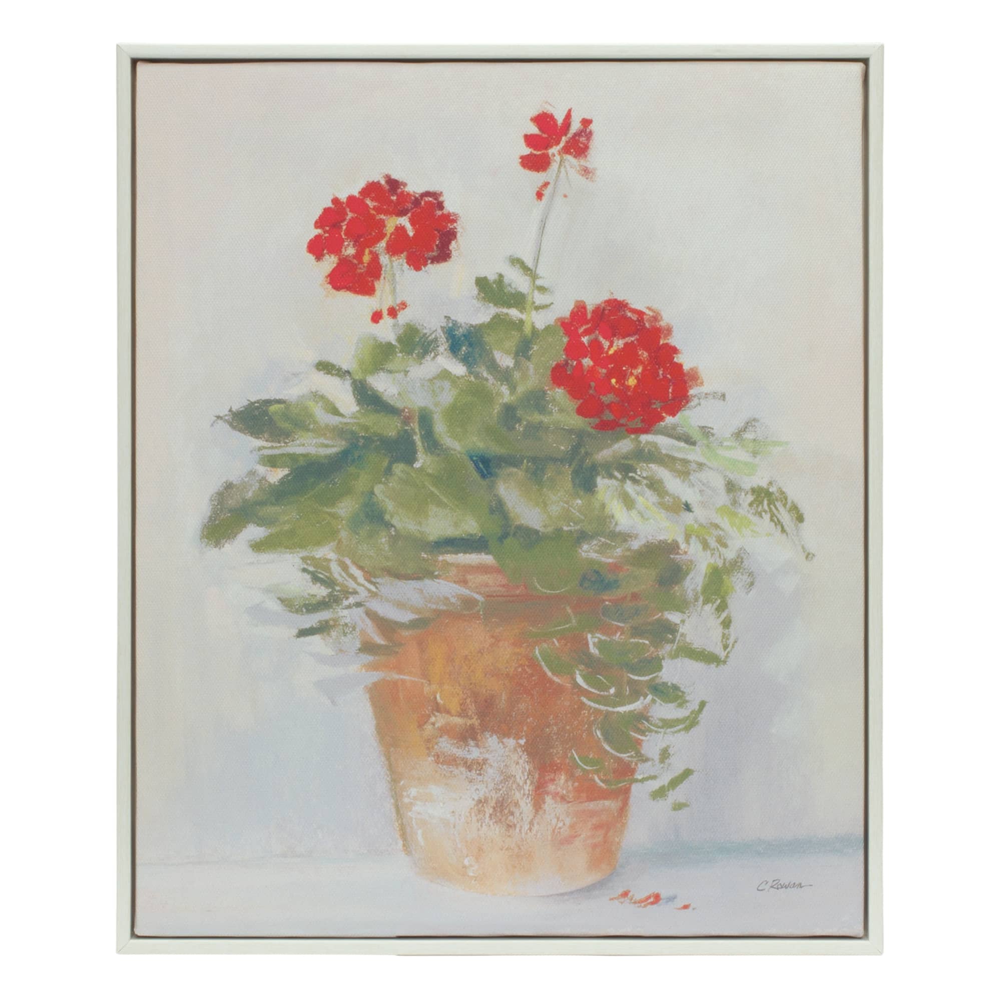 Framed Potted Geranium Print Set