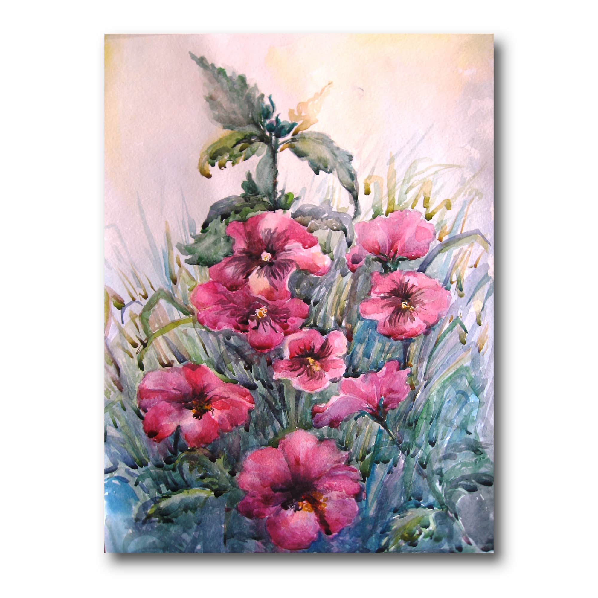 Designart - Blossoming Hibiscus In The Wild - Traditional Canvas Wall Art Print