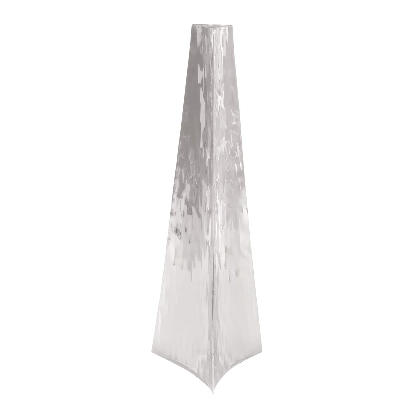 22" Silver Stainless Steel Industrial Vase