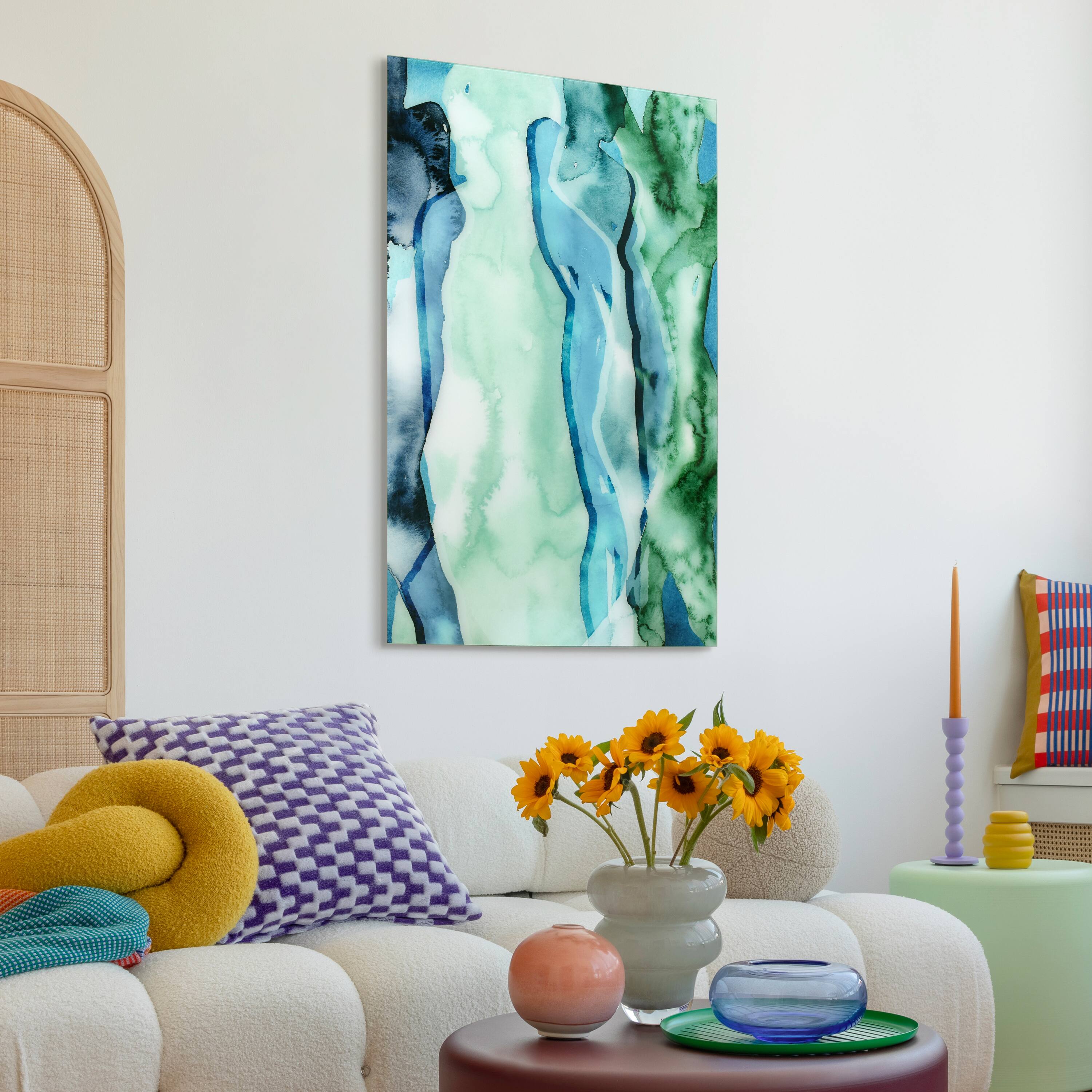 Empire Art Direct 48" x 32" Water Women I Frameless Free Floating Tempered Glass Wall Art