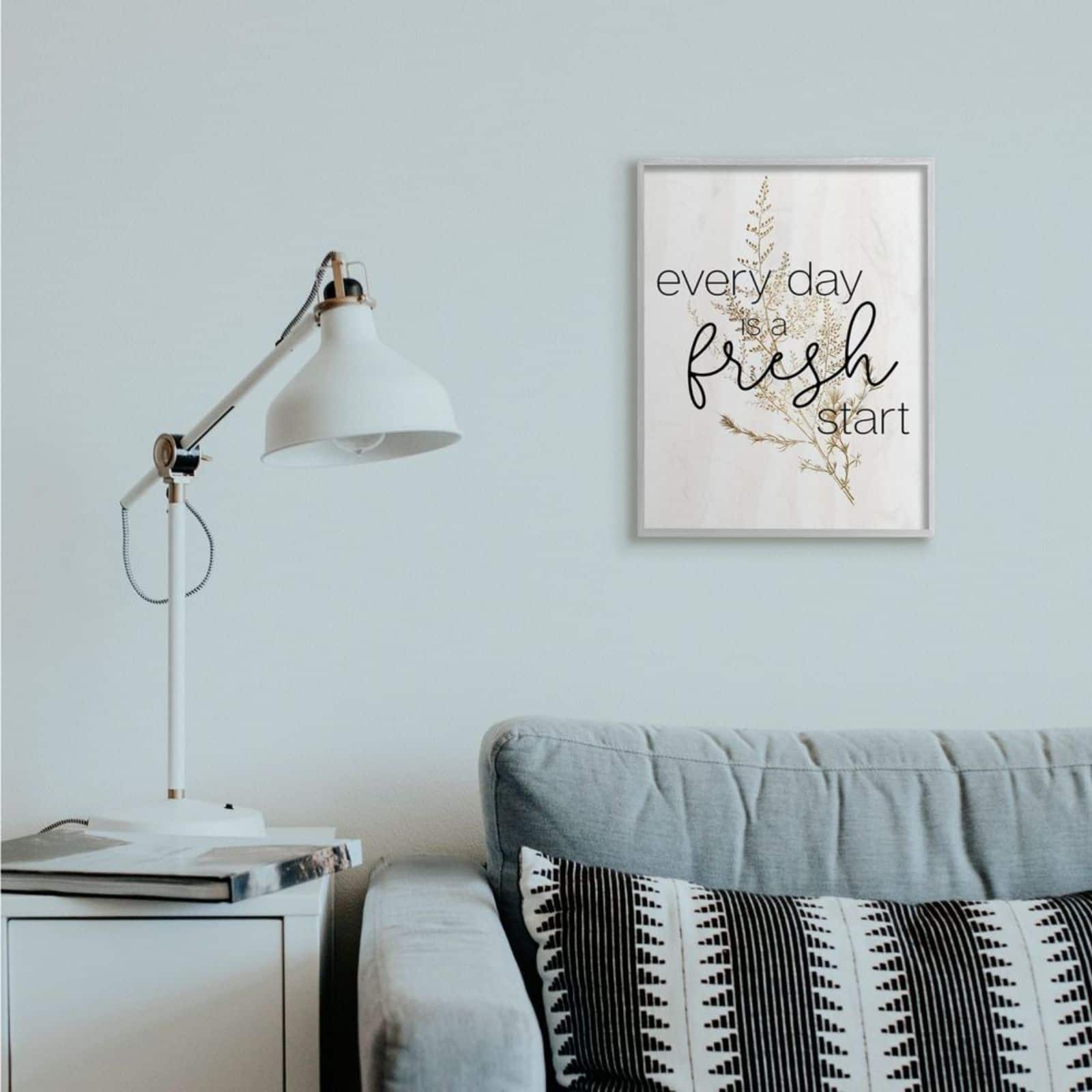 Stupell Industries Nature Everyday Fresh Start Print with Gray Frame Wall Accent