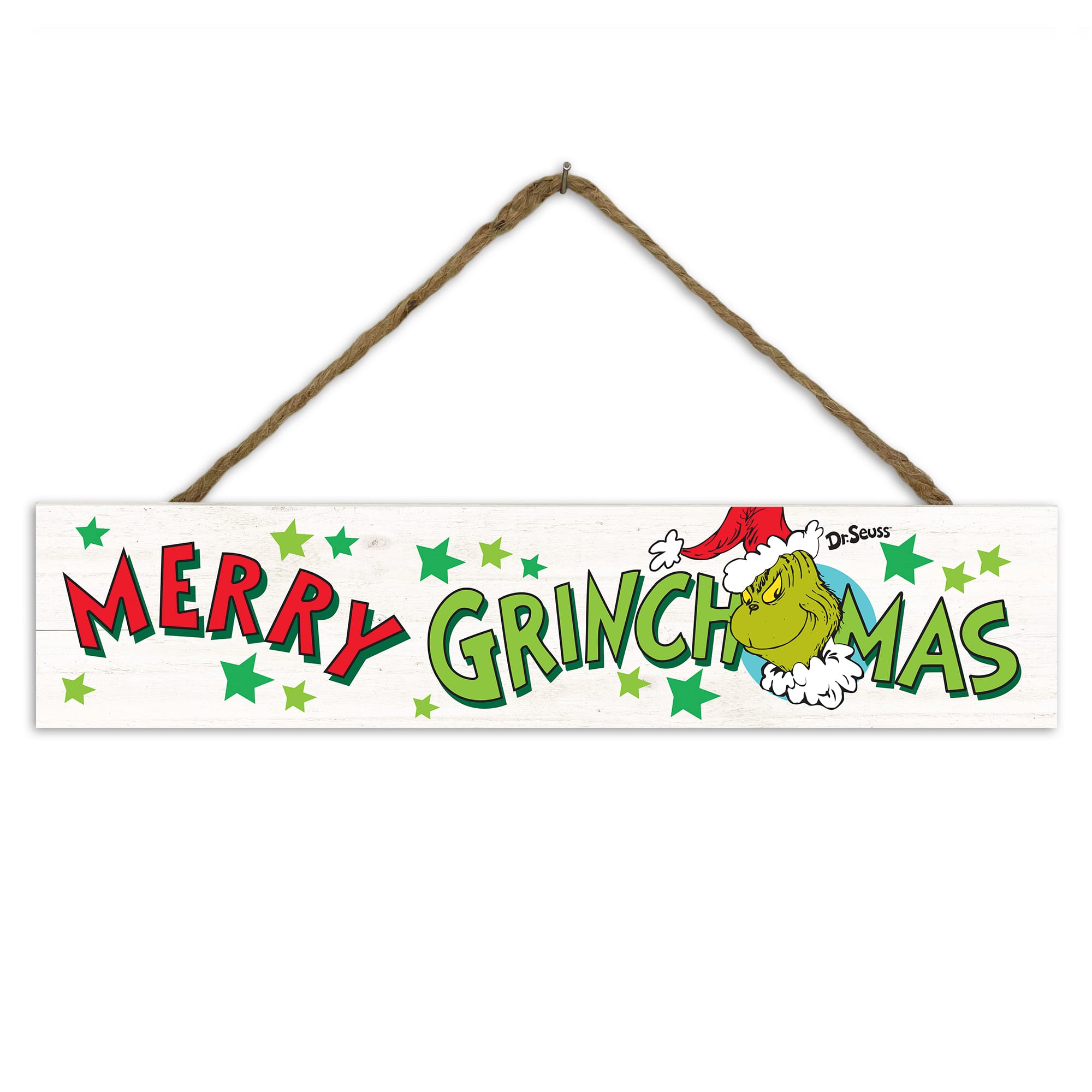 The Grinch Merry Grinchmas 17 x 3.5 Dr. Seuss Outdoor/Indoor Hanging Sign