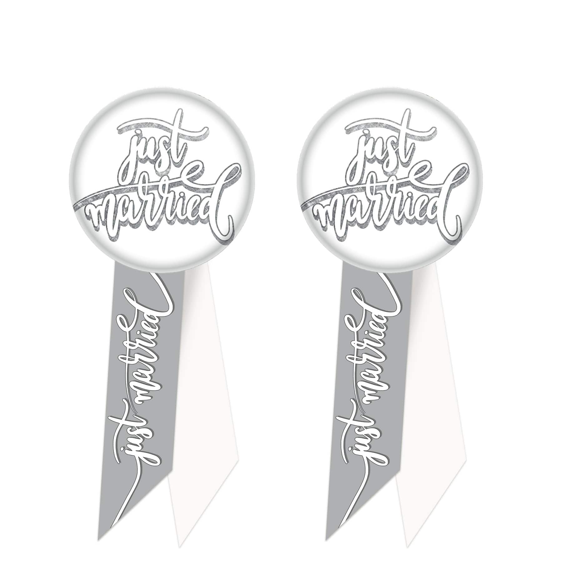 Beistle 5.5" Just Married Rosettes, 2ct.