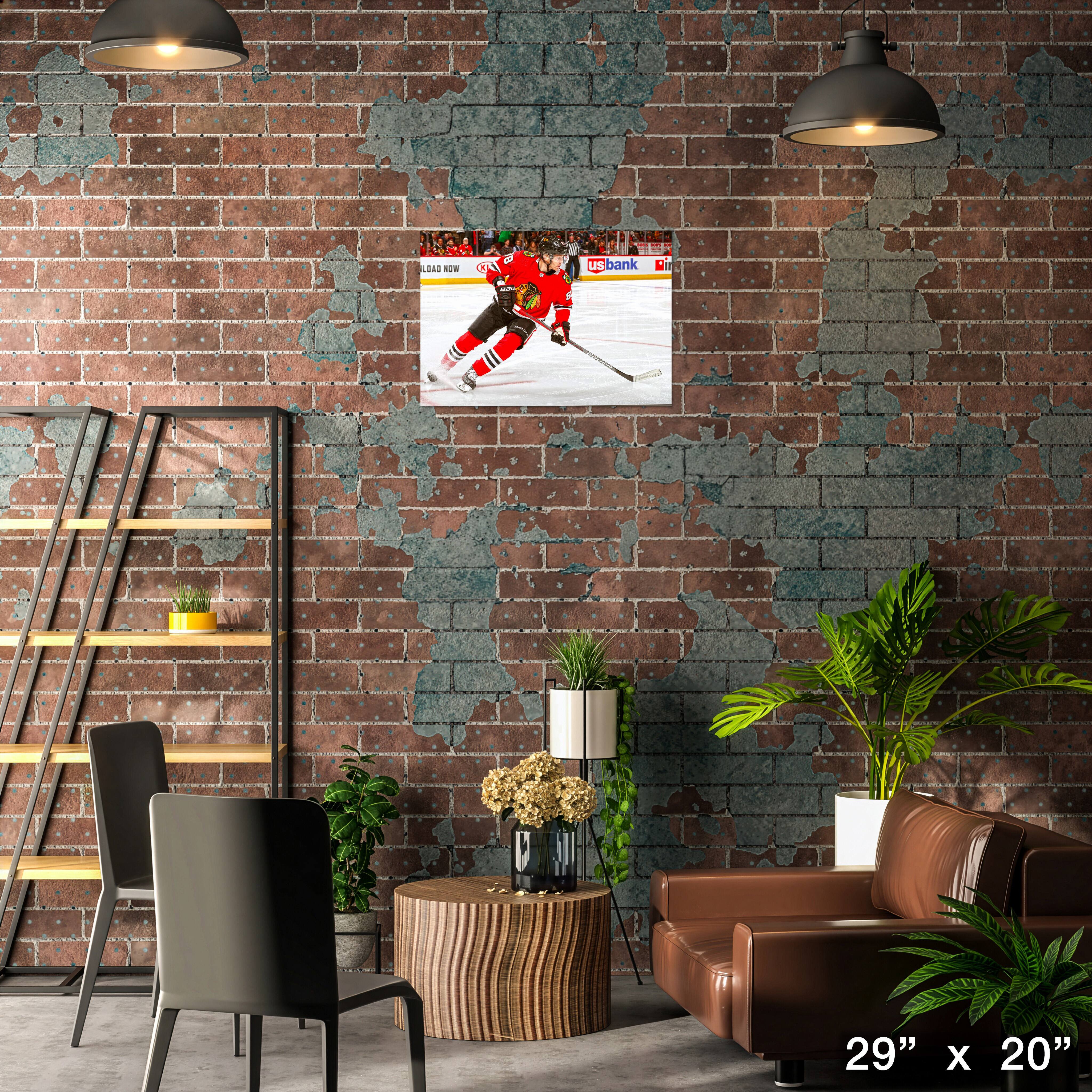 Patrick Kane 20" x 29" Framed Canvas Blackhawks Red-H Skating 29" x 20"