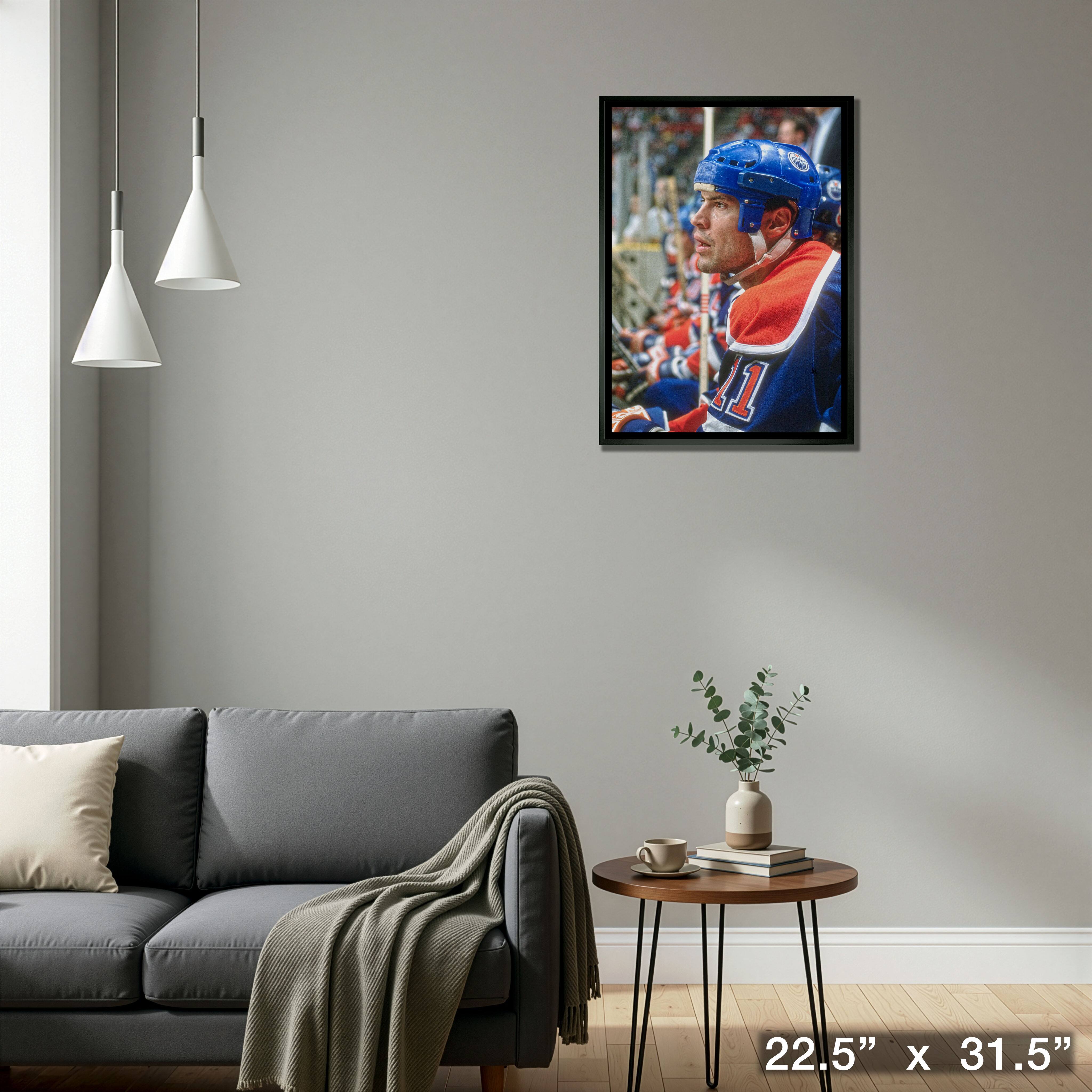 Mark Messier 20" x 29" Framed Canvas Edmonton Oilers 22.5" x 31.5"