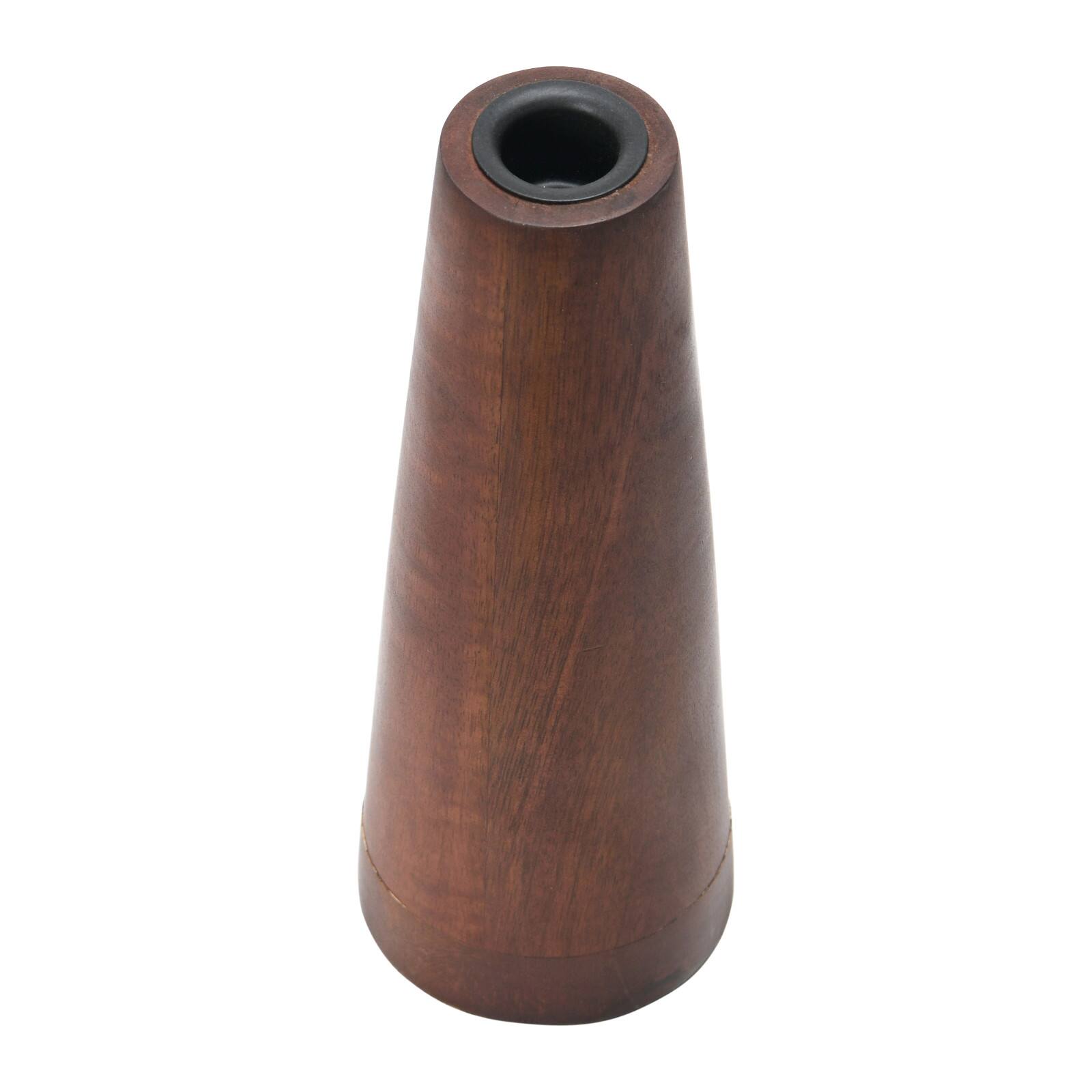 Hello Honey® 8'' Walnut Cone Shaped Mango Wood Taper Candle Holder