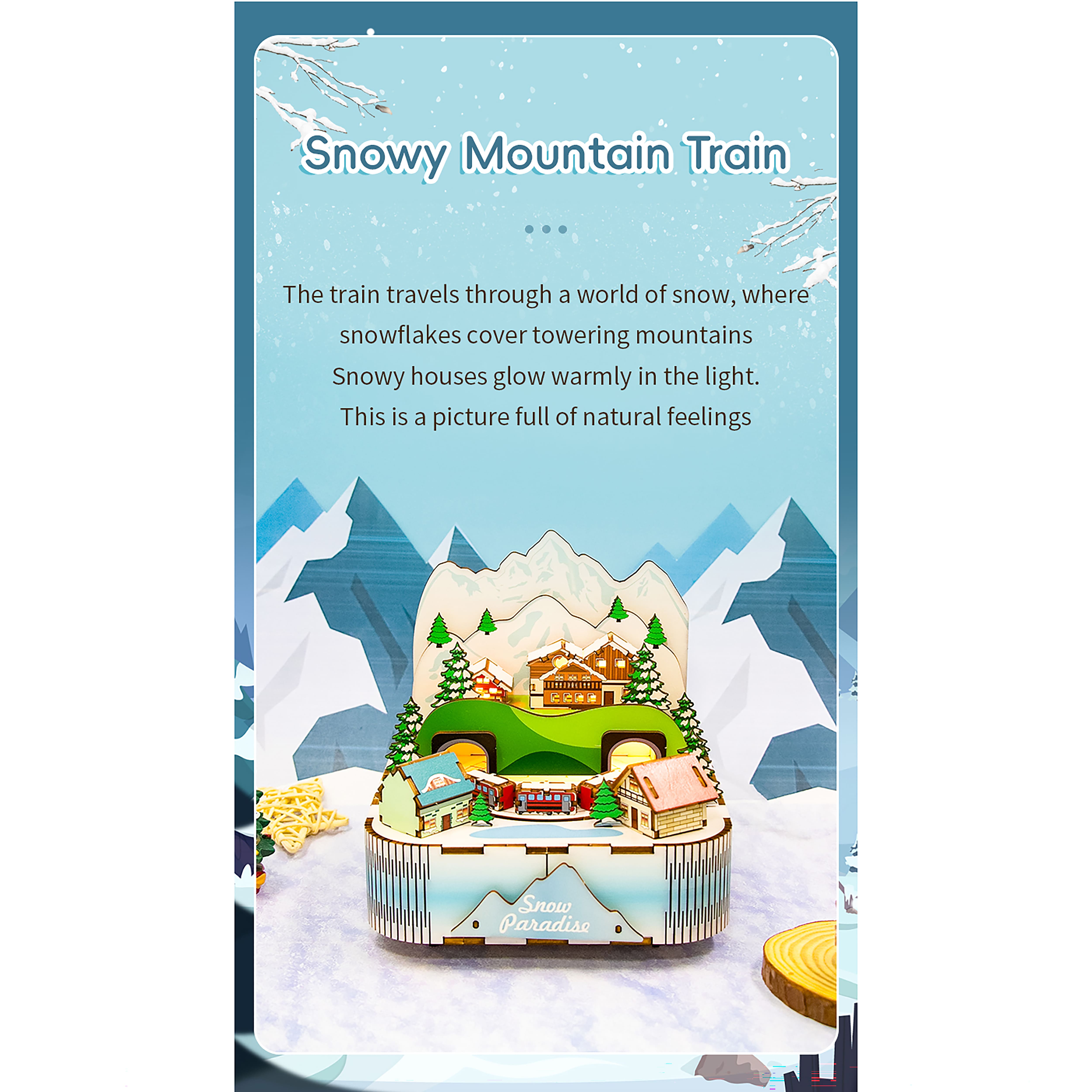 Sparkly Selections Snow Mountain Express Music Box DIY Miniature Kit