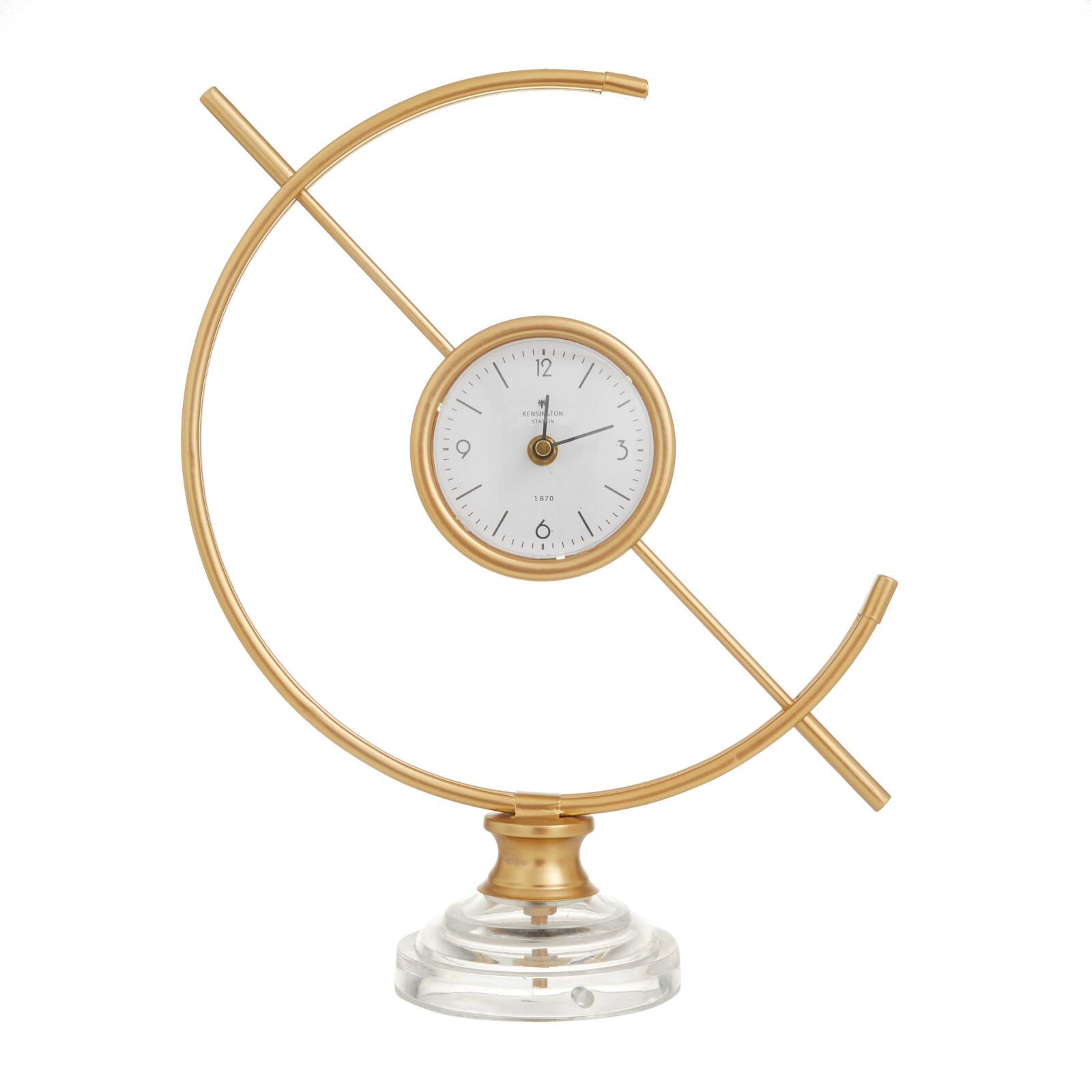 Gold Iron Modern Clock, 16" x 13" x 5"