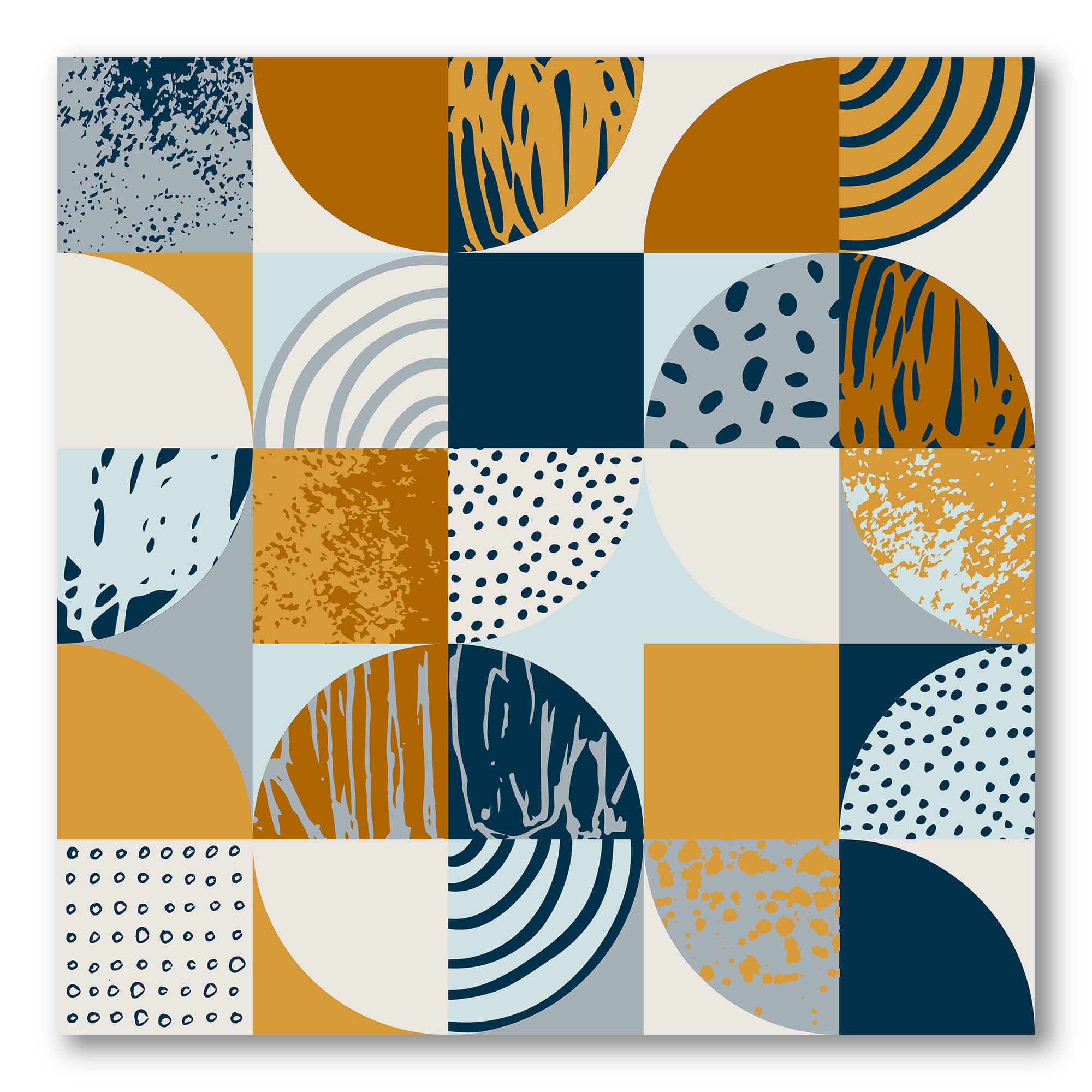 Designart - Retro Semicircles Circles and Squares
