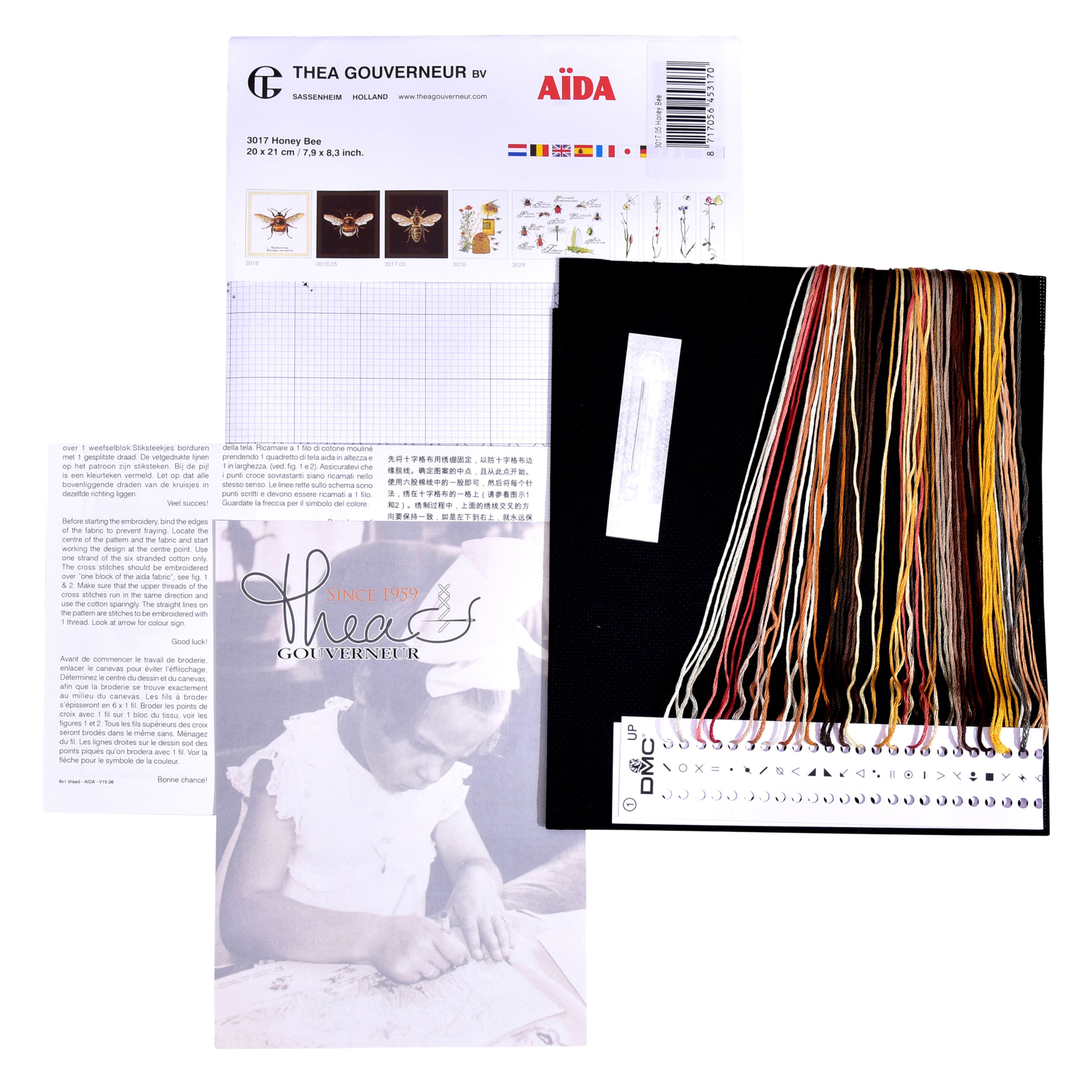 Thea Gouverneur Since 1959® Honey Bee Counted Cross Stitch Kit