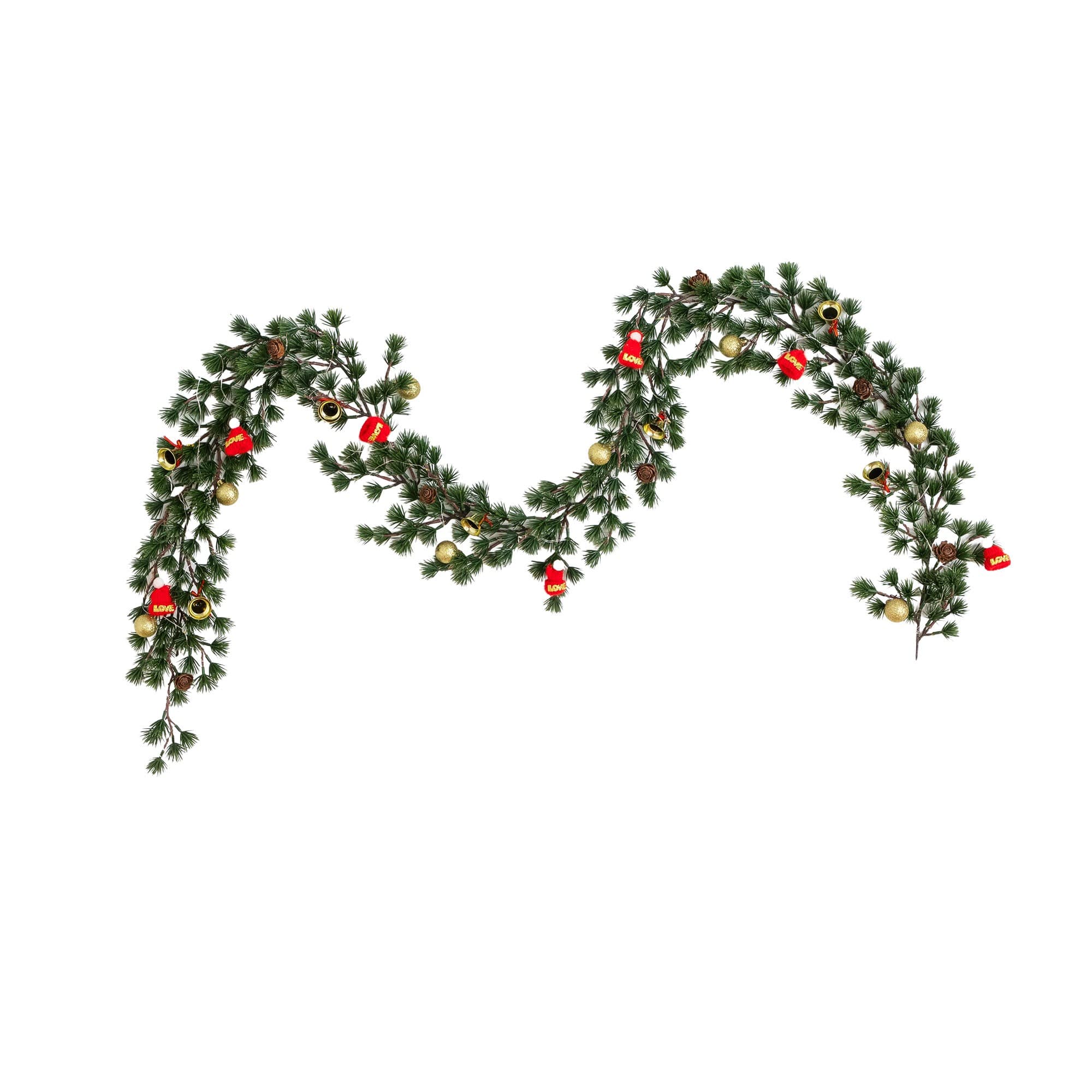 Nearly Natural 6ft. Pre-Lit LED & Ornaments Artificial Christmas Garland