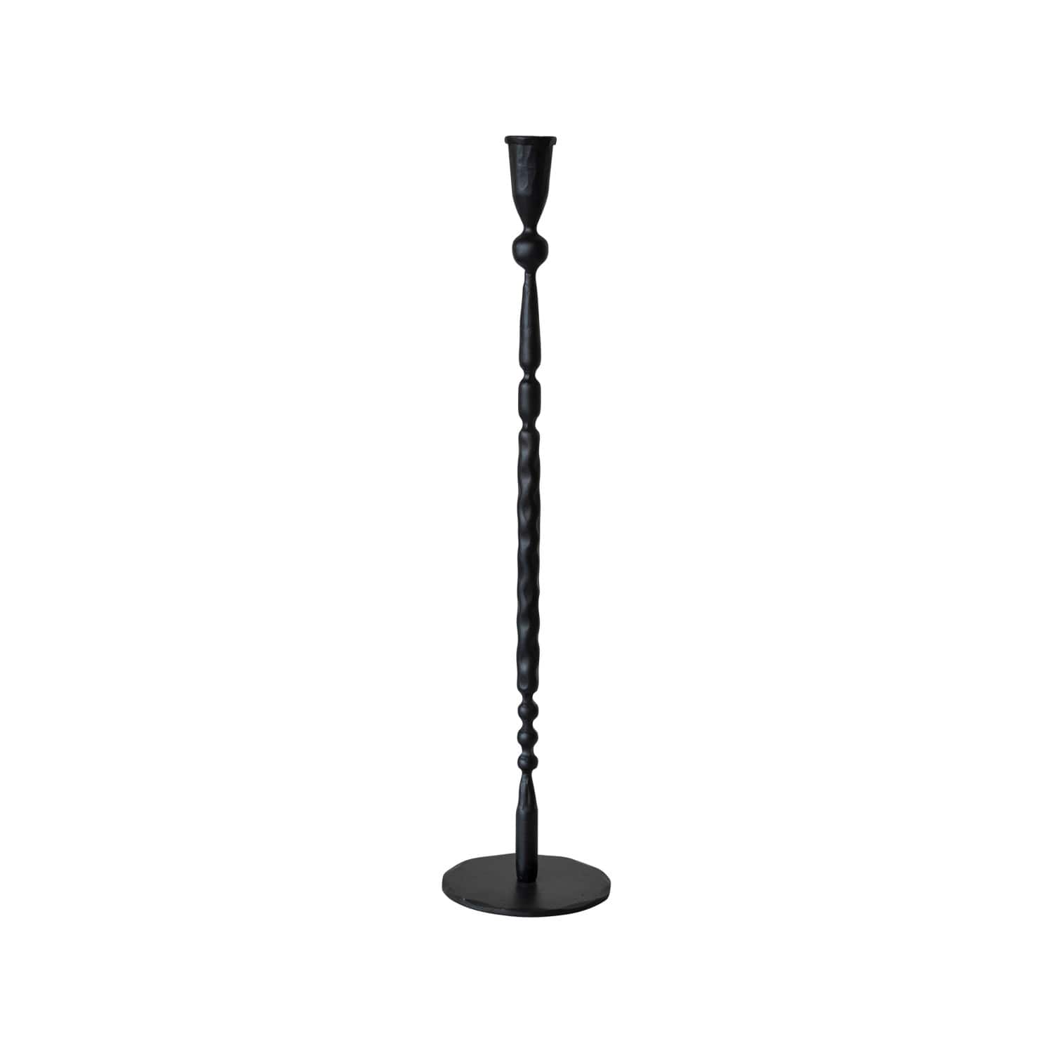 Hello Honey® Black Decorative Hand-Forged Metal Taper Candle Holder