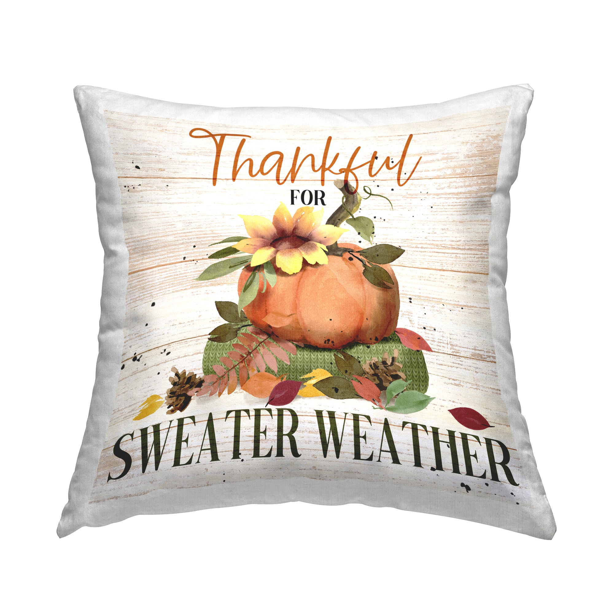 Stupell Industries Thankful Sweater Weather Decorative Printed Throw Pillow