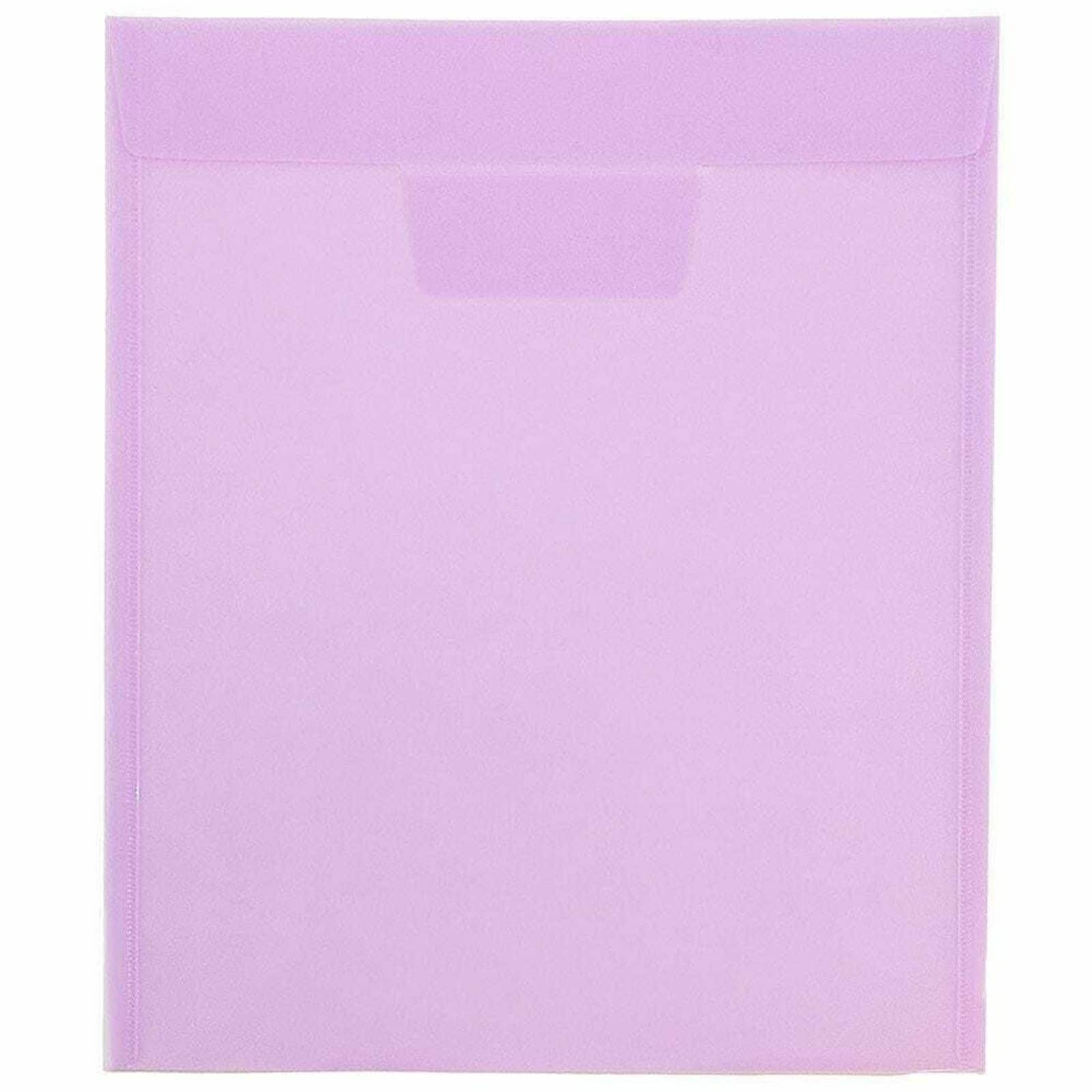 JAM Paper 9.75" x 11.75" Lilac Plastic Open End Tuck Flap Envelopes, 12ct.