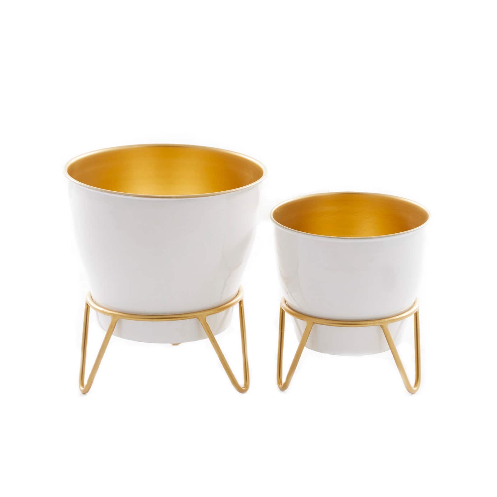 Set of 2 Iron Modern Planter