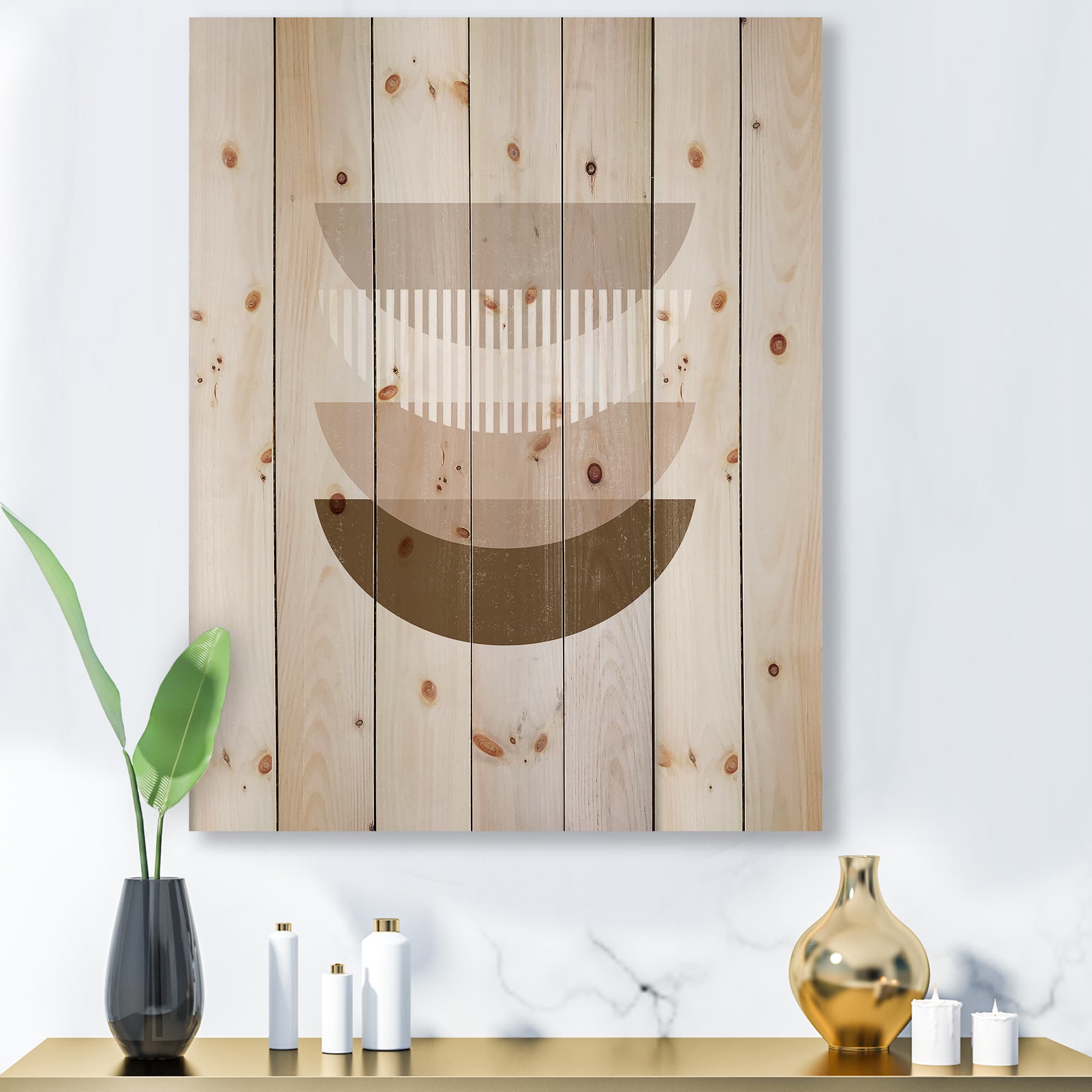 Designart - Abstract Sun Moon Geometric Print III