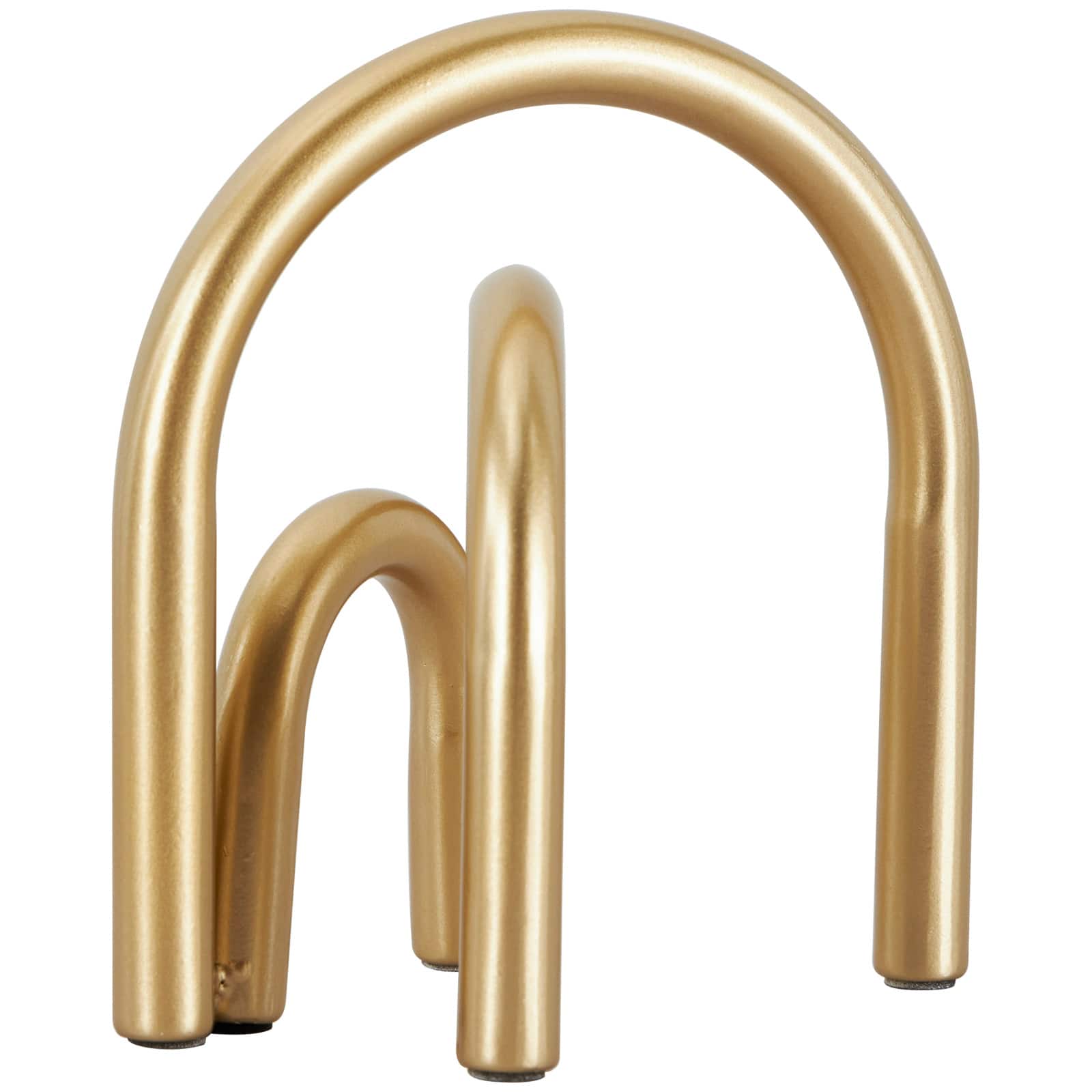 8" Gold Metal Geometric Overlapping Arch Sculpture