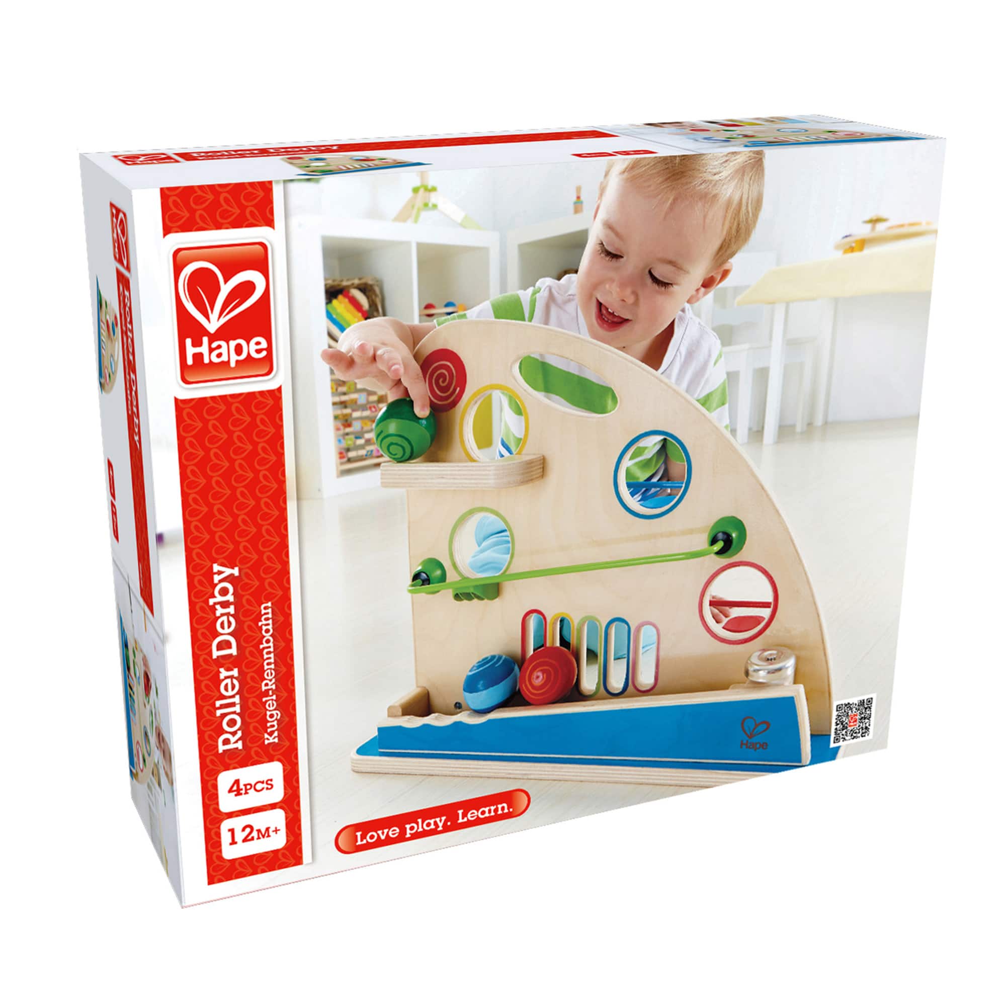 Hape Totally Amazing Roller Derby Wooden Marble Racing Toddler Toy