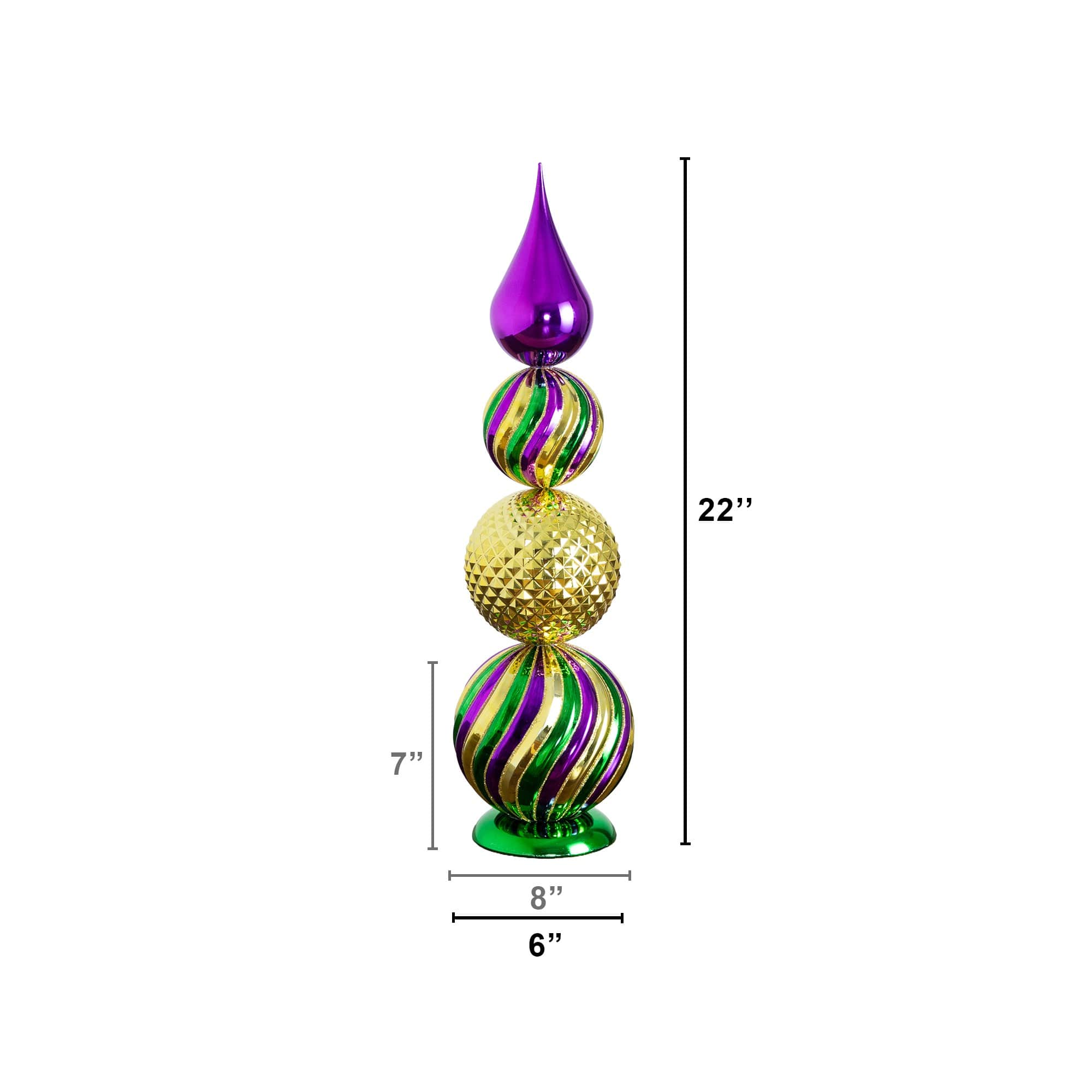 Nearly Natural 22" Mardi Gras Finial Table Décor