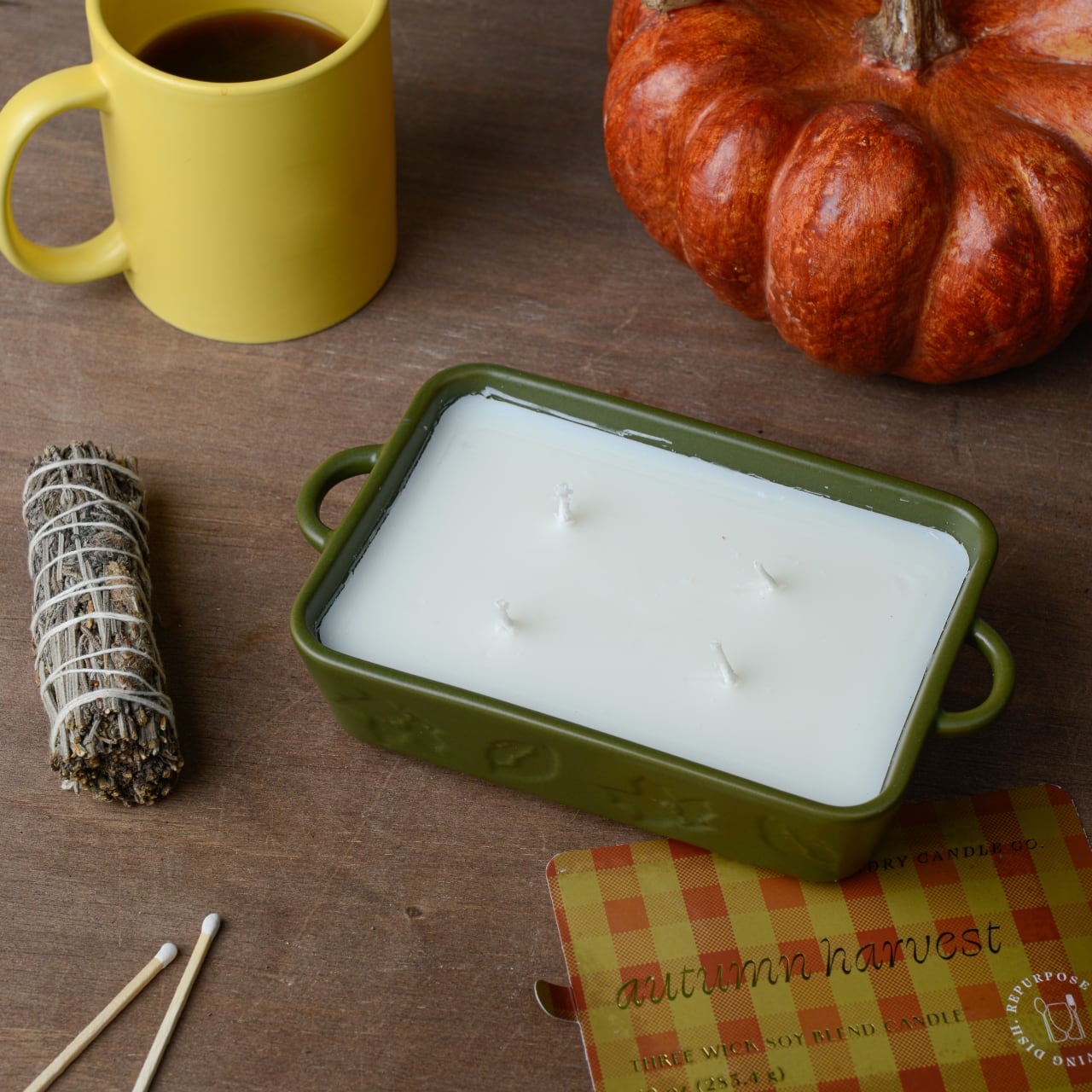 Foundry Candle Co. Autumn Harvest 4 Wick Ceramic Dish Candle