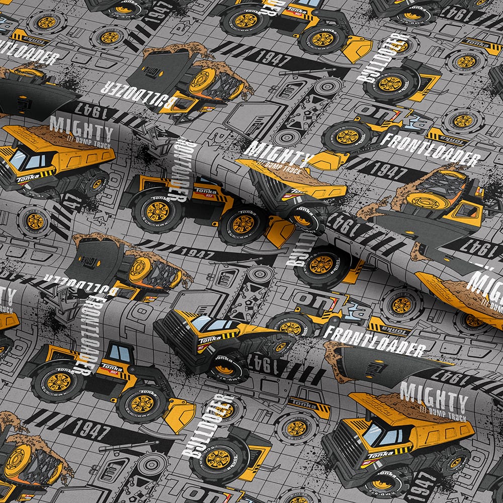 Tonka® Trucks Toss Cotton Quilting Fabric