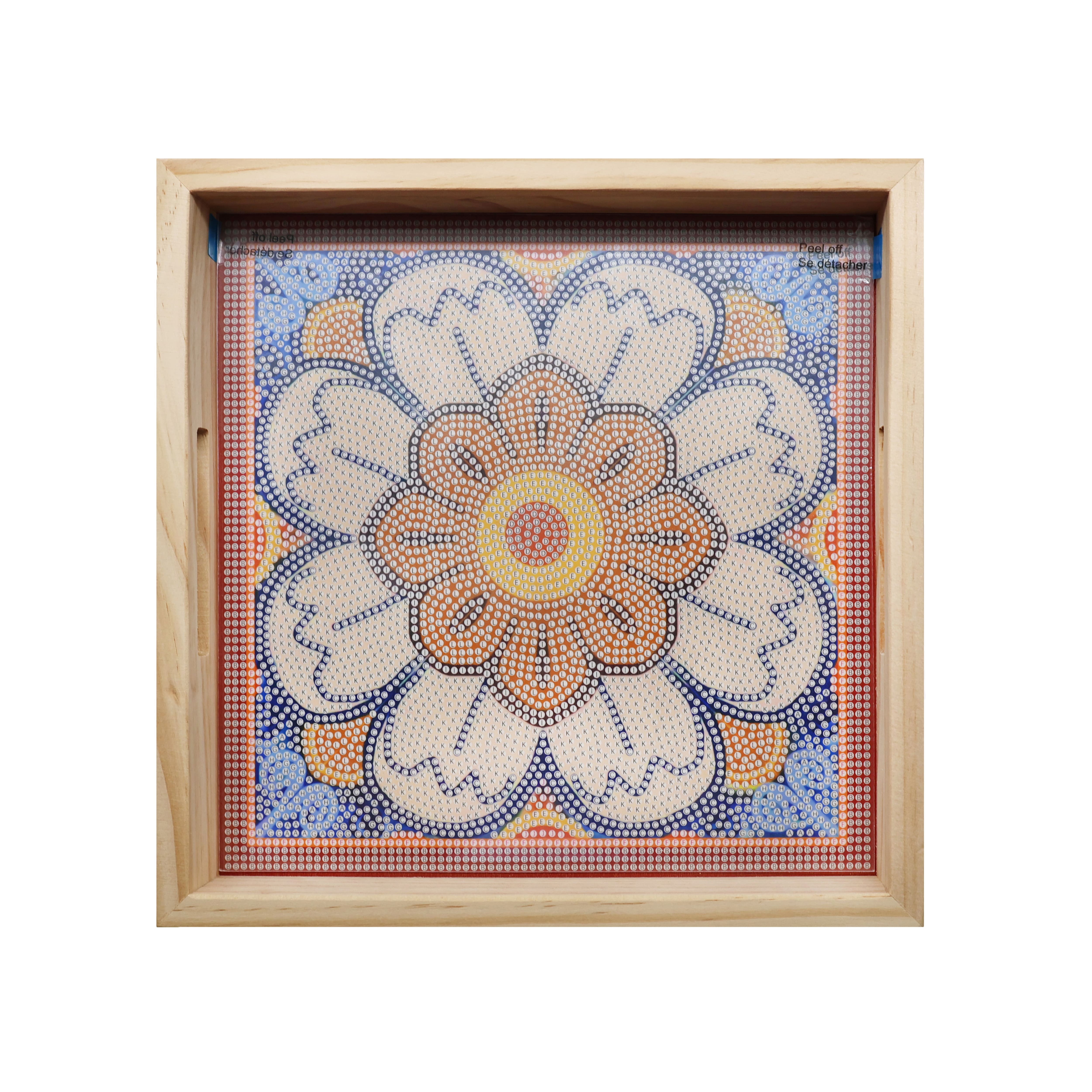 10" x 10" Flower Tile Wood Tray Diamond Art Kit by Make Market®