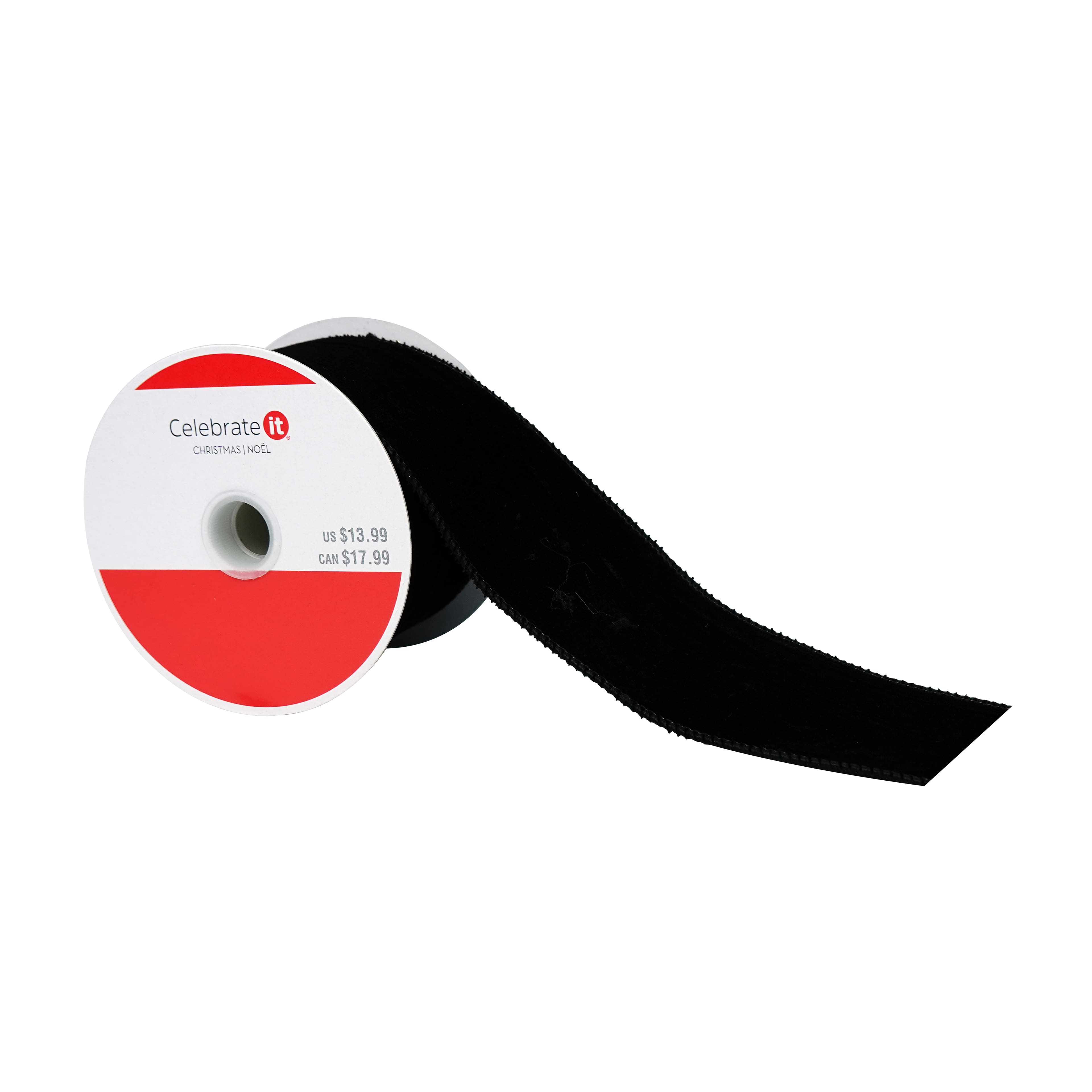 2.5" x 4yd. Black Wired Velvet Ribbon by Celebrate It®