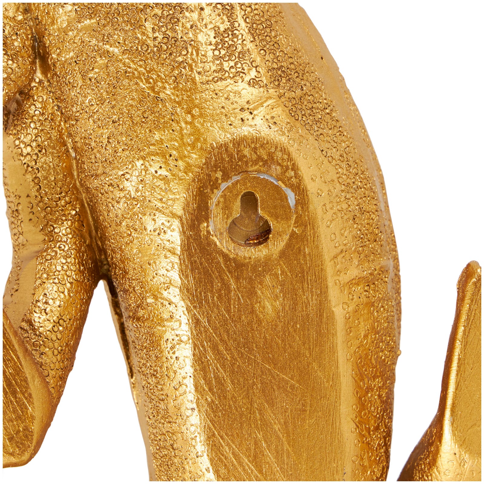 17" Gold Polystone Textured Climbing Lizard Sculpture