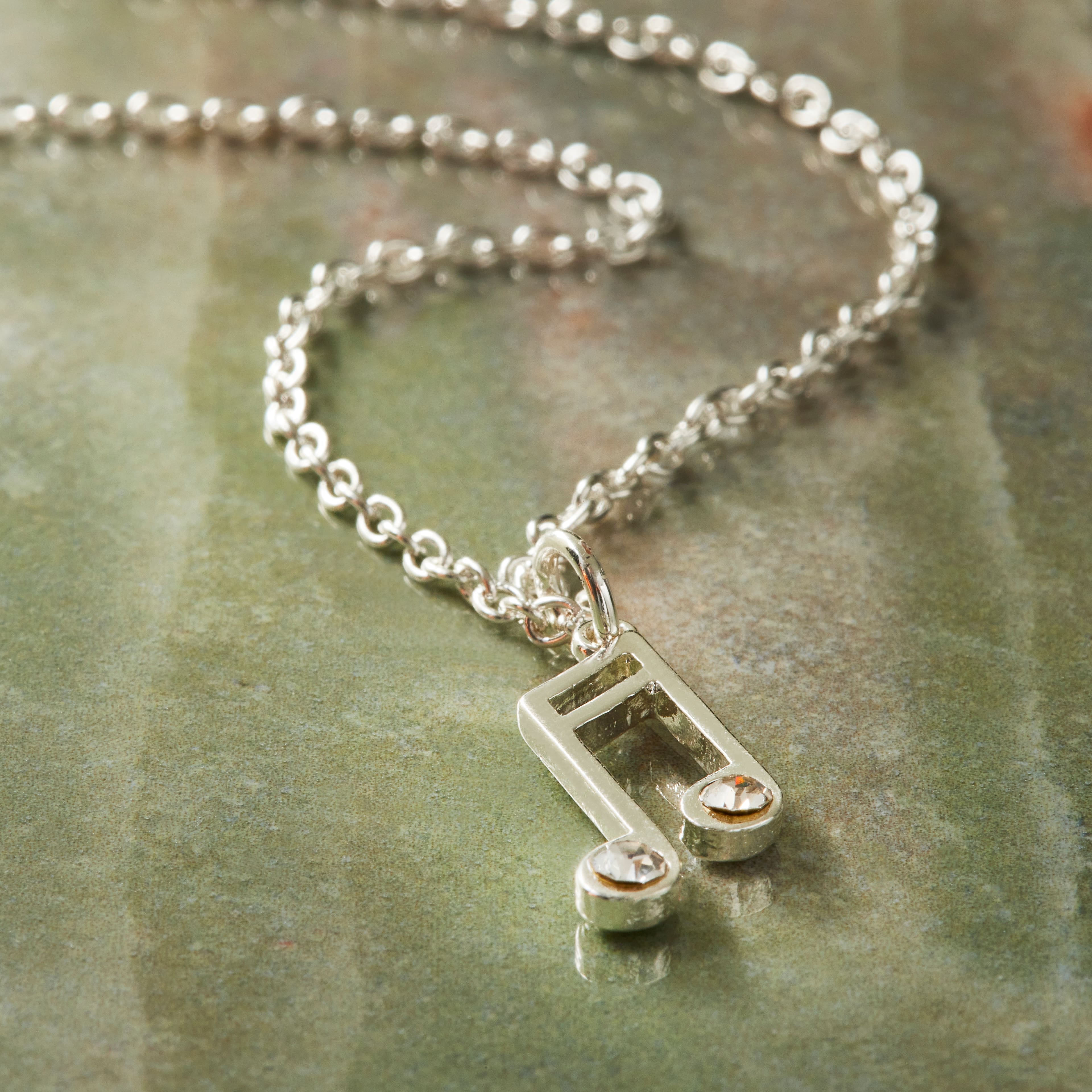 Charmalong™ Silver Plated Crystal Music Charm by Bead Landing™