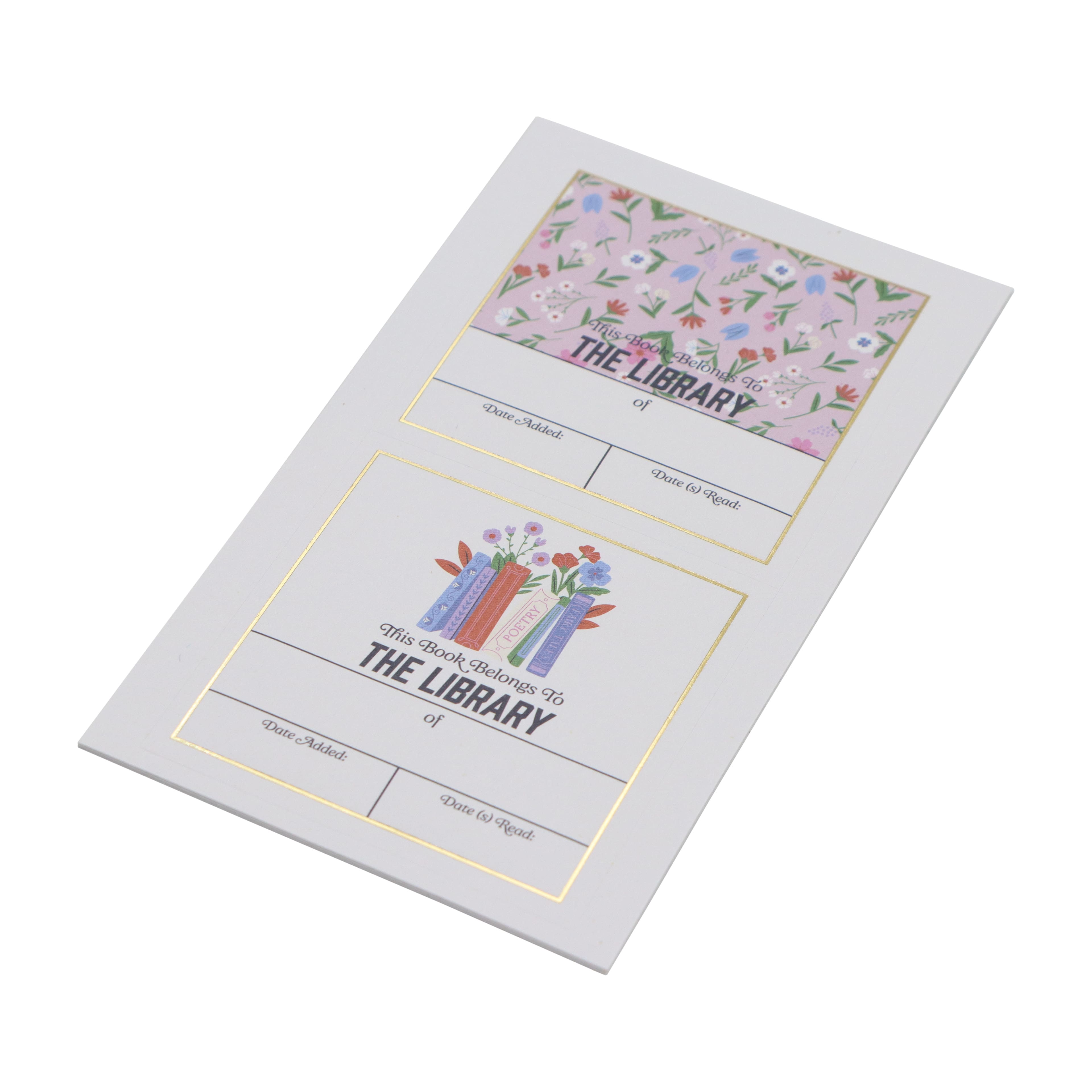 Pink Floral Bookplate Stickers by Fab Finds