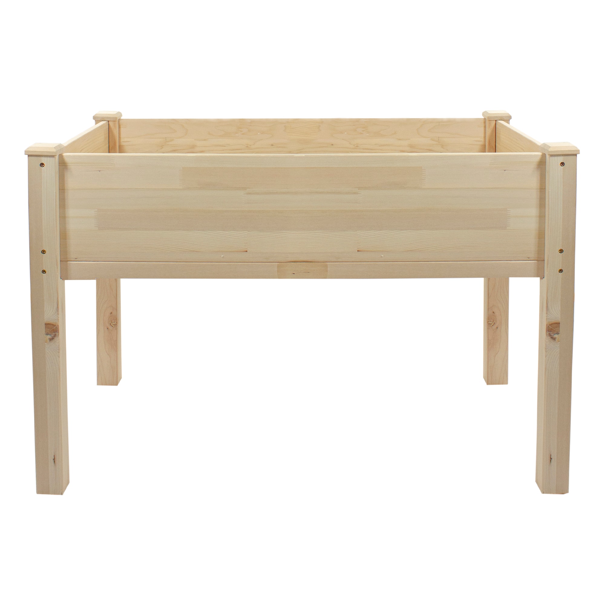4ft. Natural Wood Raised Garden Bed Planter Box With Liner