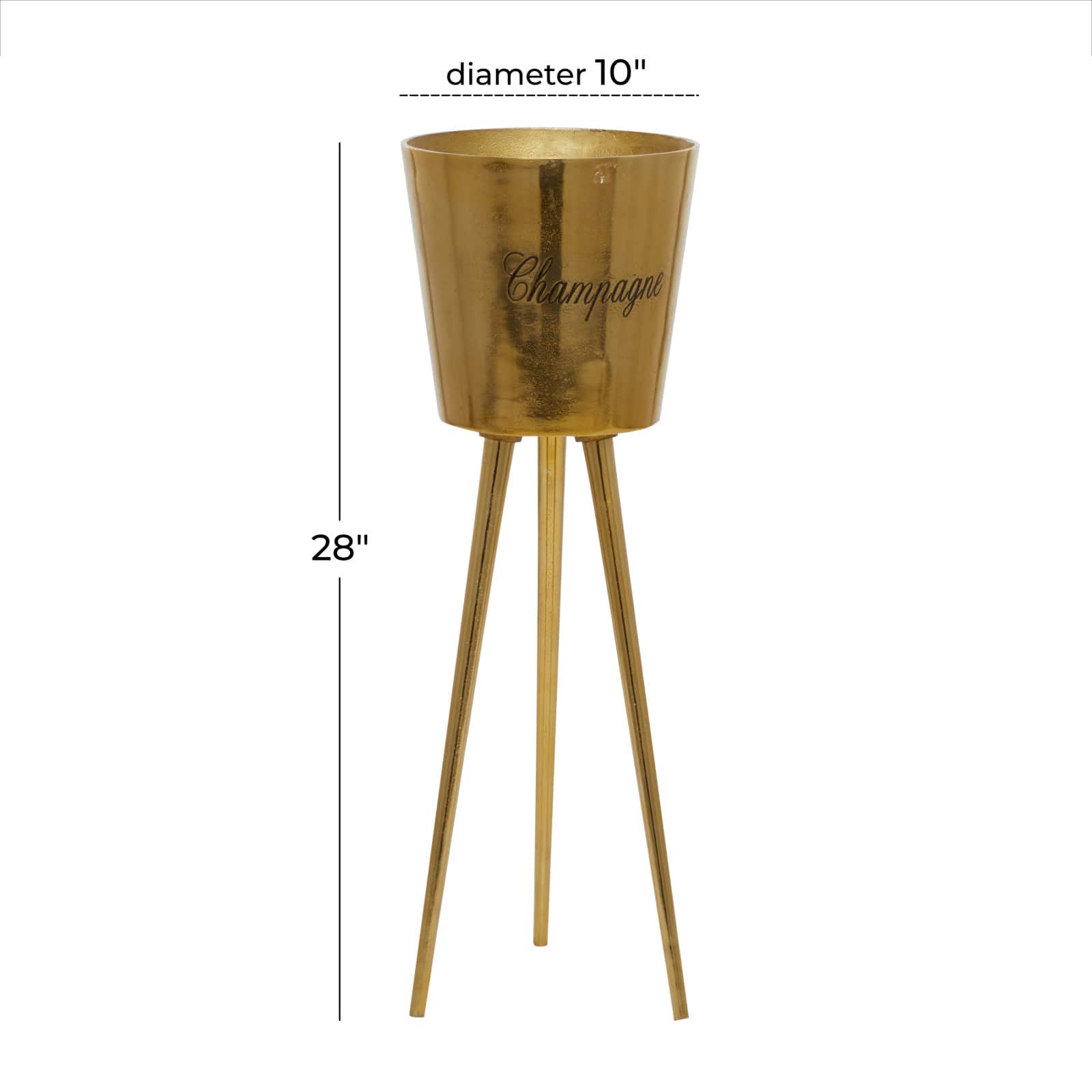 Gold Modern Wine Holder, 10" x 10" x 28"