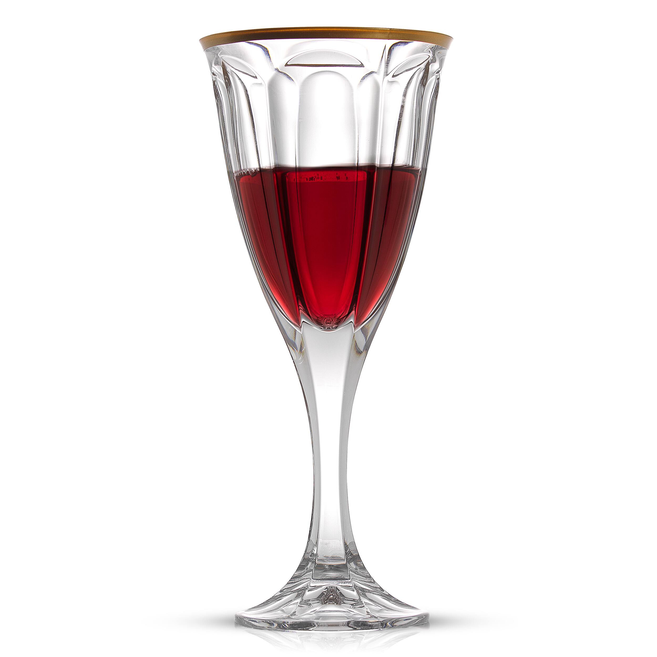 JoyJolt® 8oz. Gold Rimmed Windsor Crystal Red Wine Glasses, 2ct.