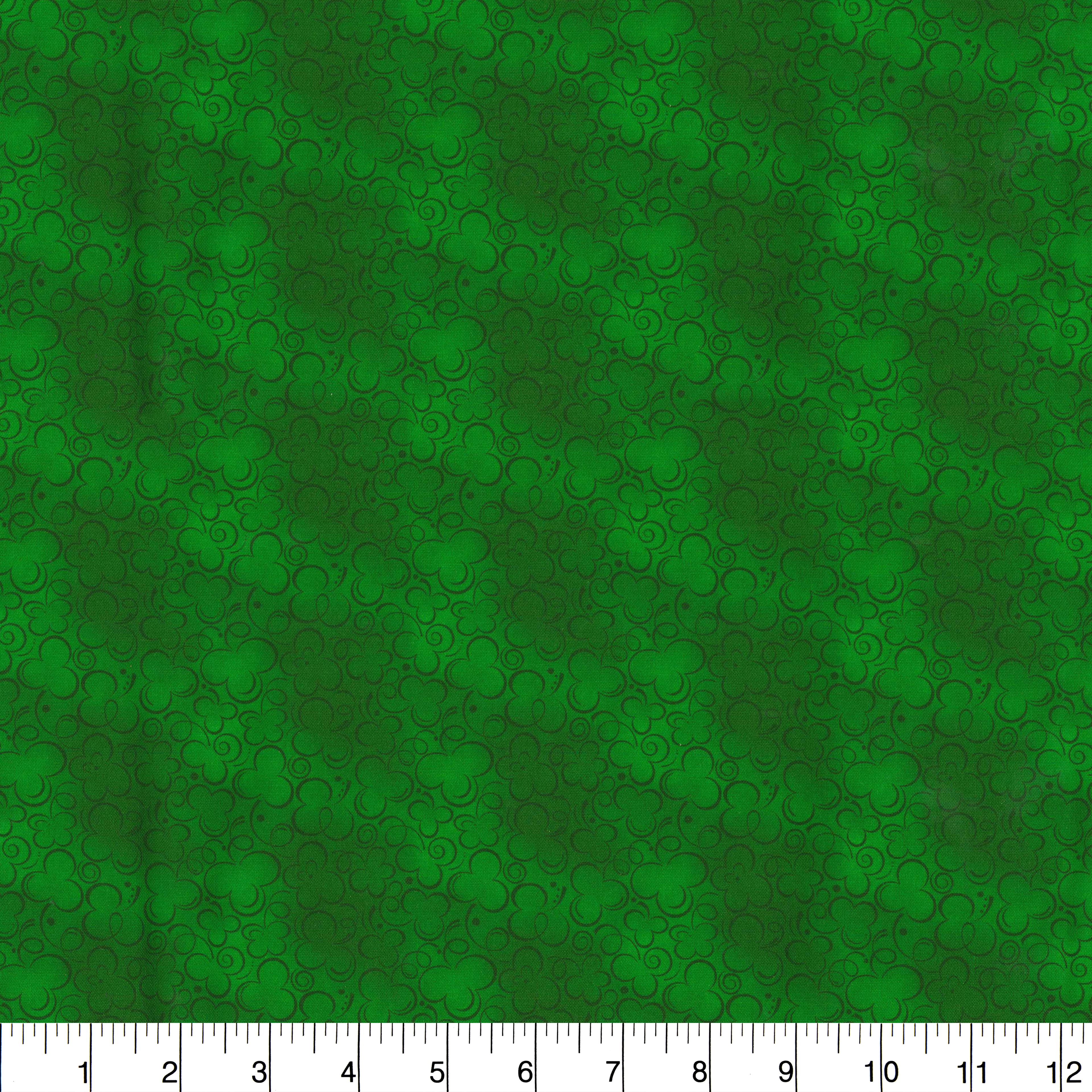 Fabric Traditions Green Shamrock Cotton Fabric