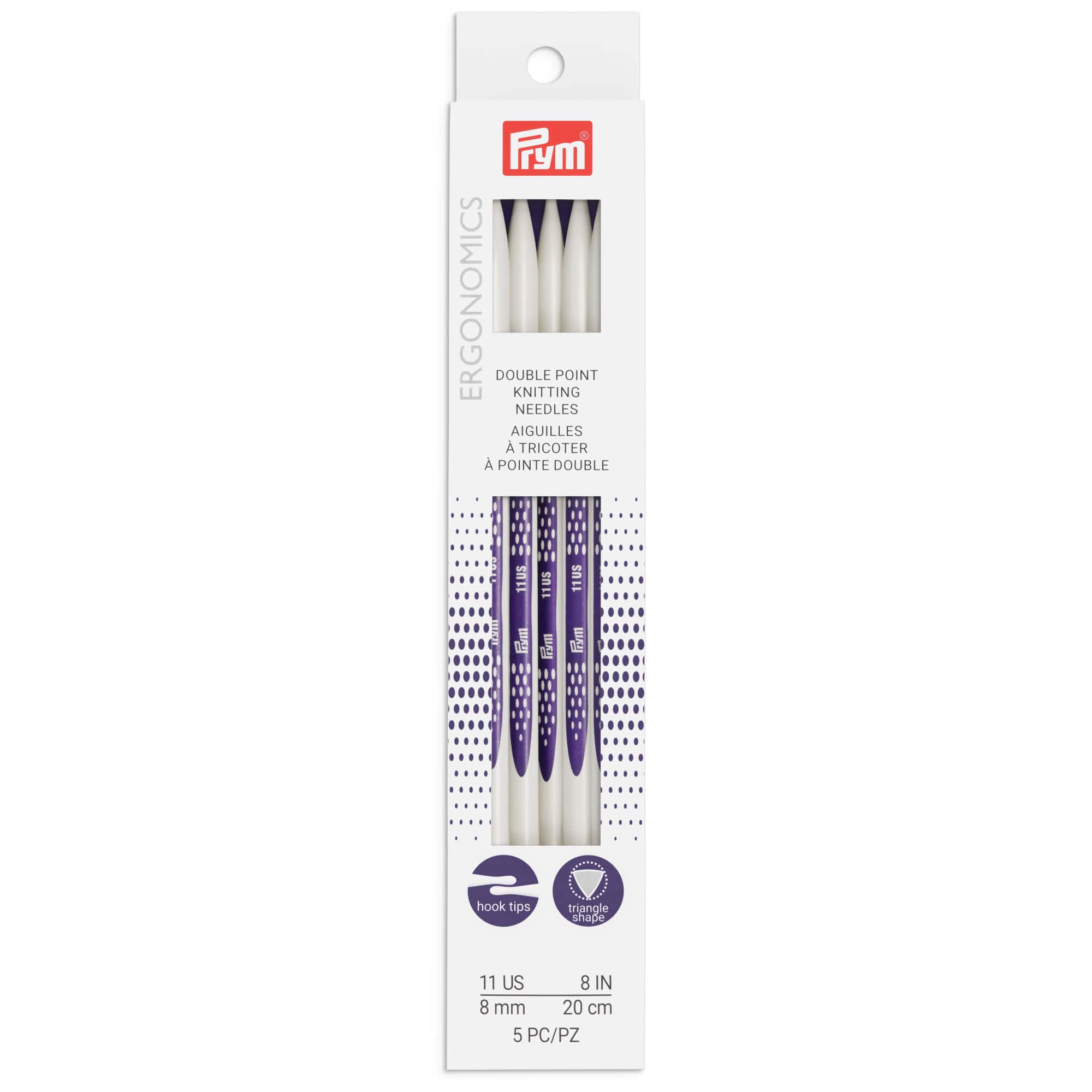 Prym Ergonomics 8" Double Point Knitting Needles, Size 11