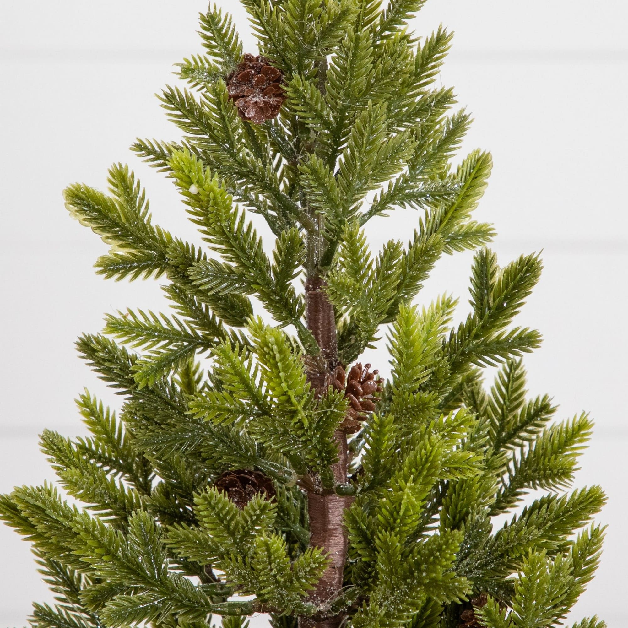 Nearly Natural 18" Unlit Artificial Christmas Tree with Pinecones in Metal Tin Planter
