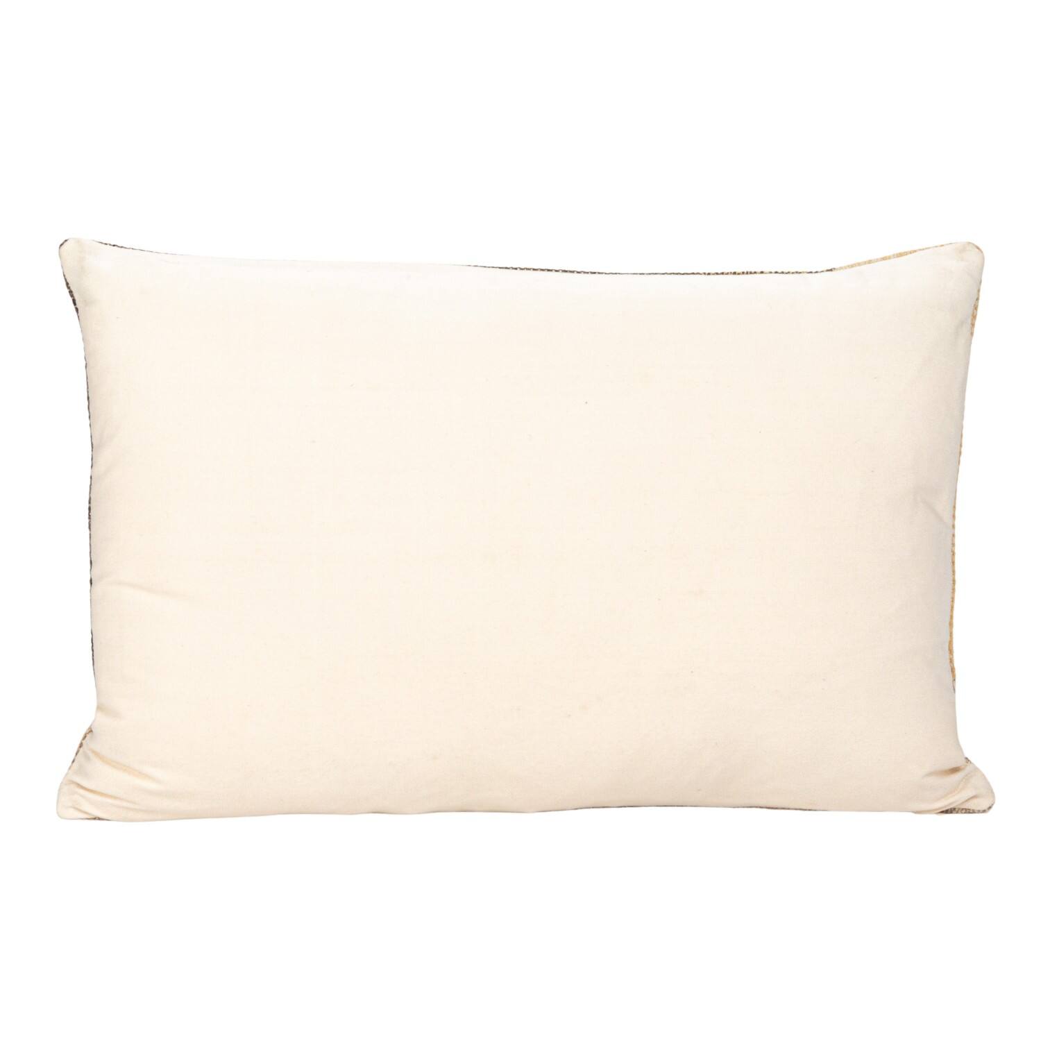 Hello Honey® 24" Brown Abstract Design Hand-Woven Fabric Indoor/Outdoor Lumbar Pillow