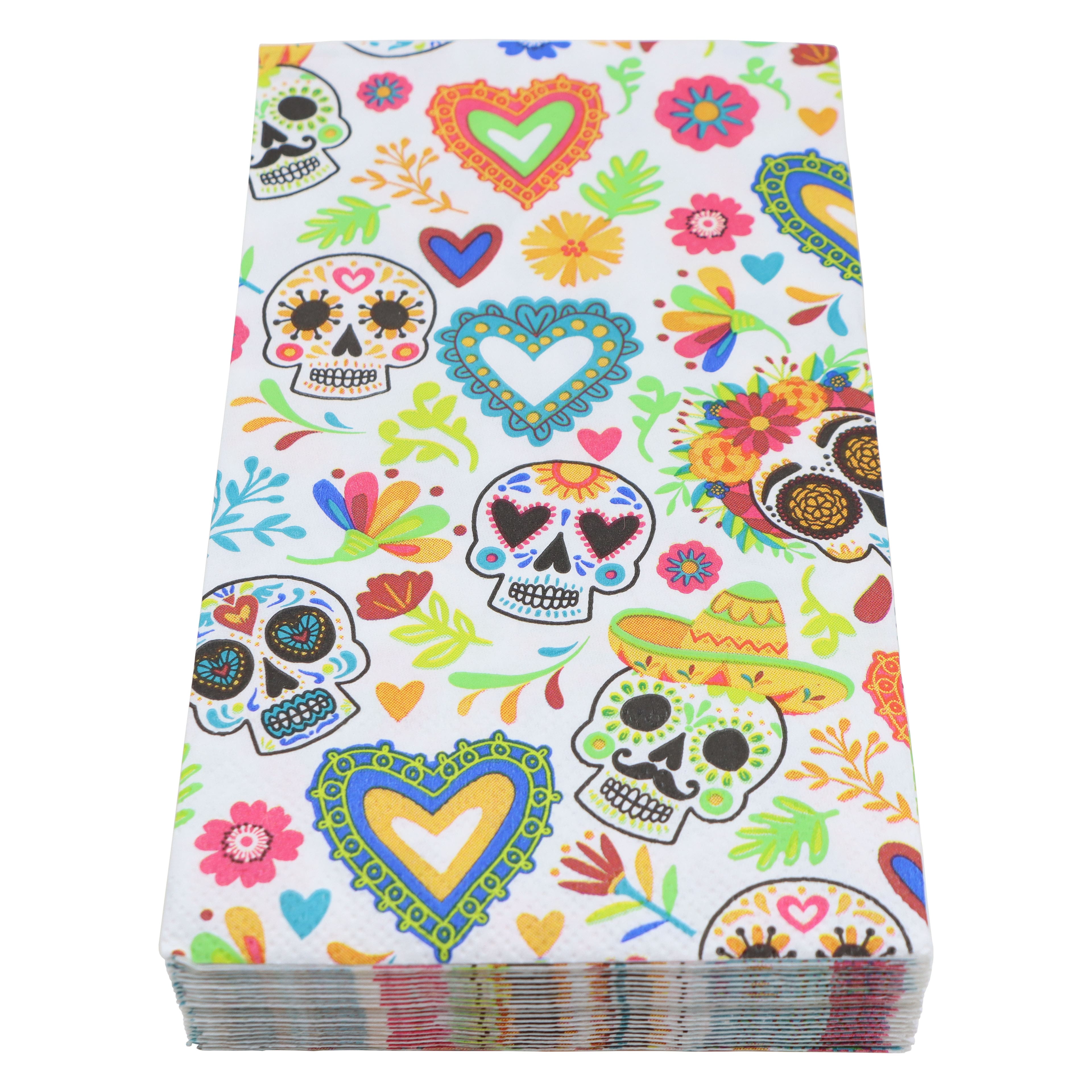 4.2" x 7.6" Skull & Heart Paper Guest Napkins, 20ct. by Ashland®