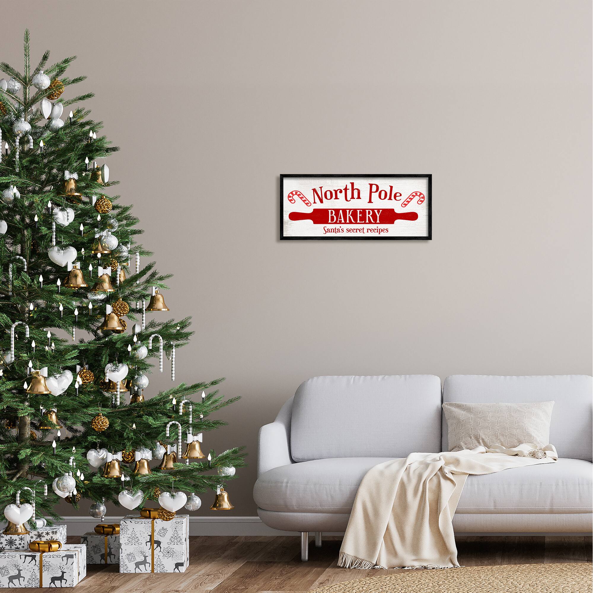 Stupell Industries North Pole Bakery Kitchen Sign Framed Giclee Art