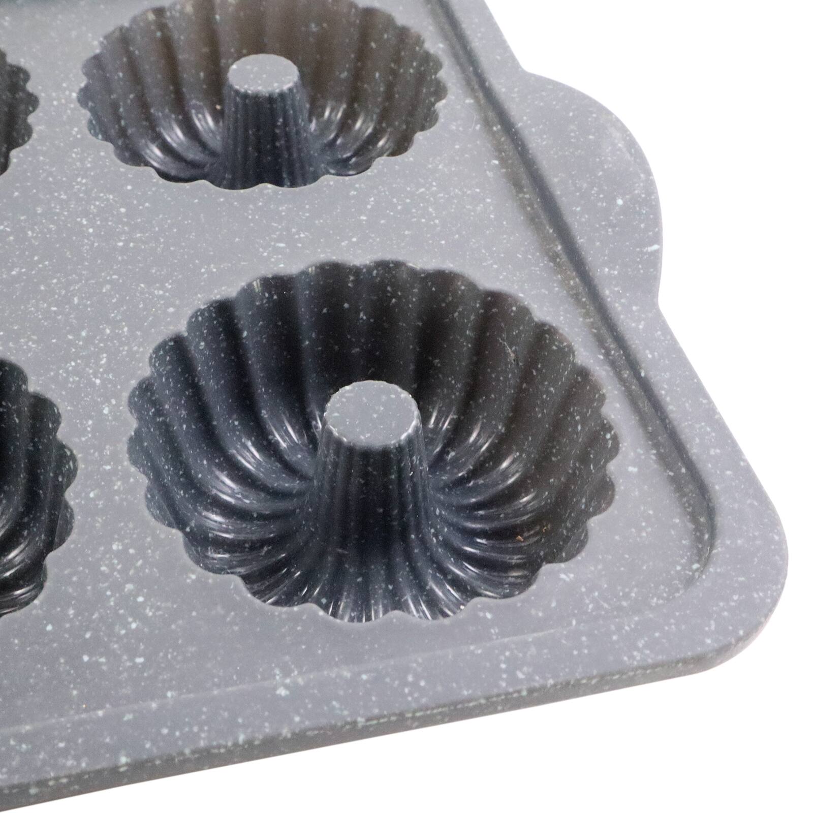 6-Cavity Metal Reinforced Silicone Mini Fluted Cake Pan by Makery®